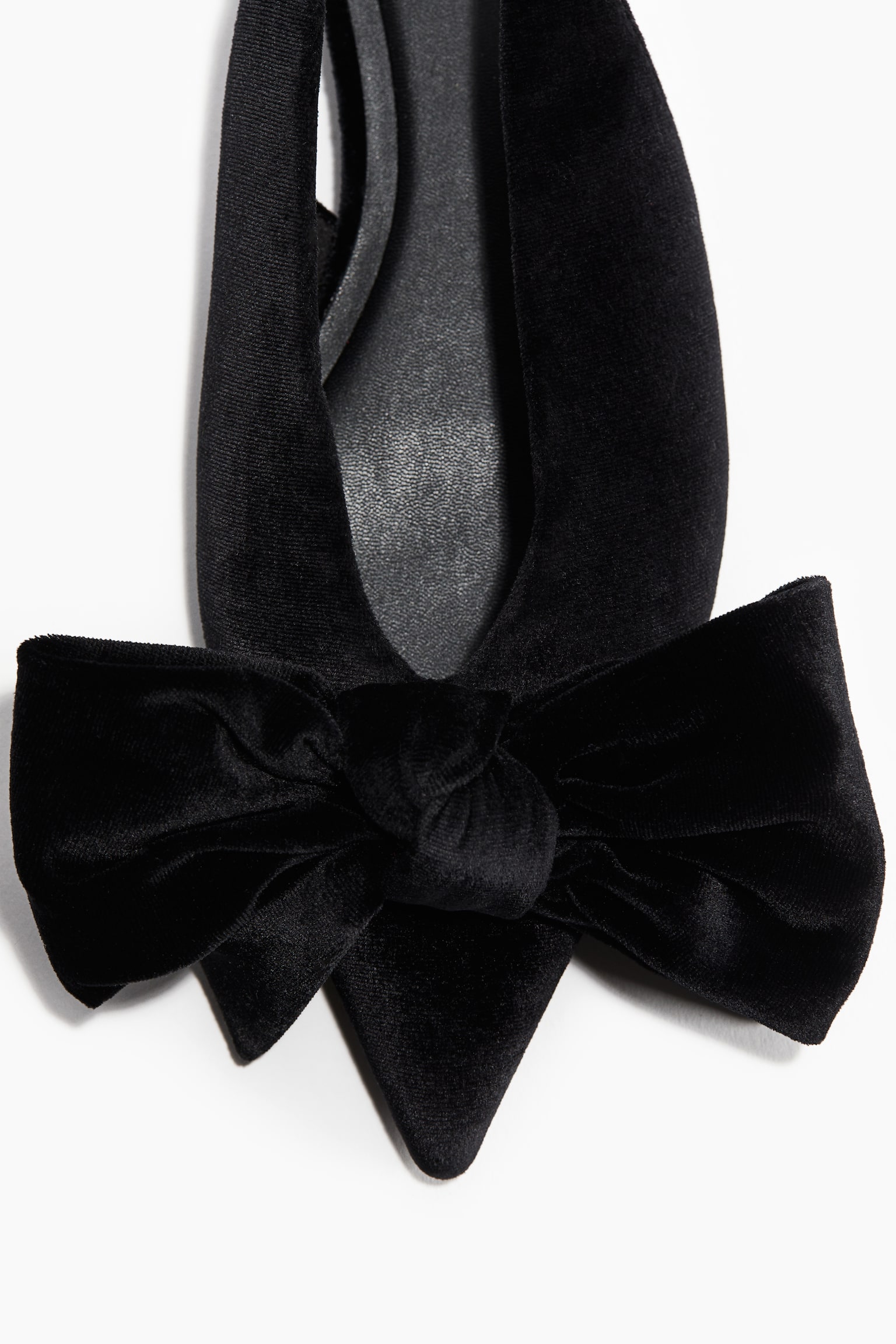 Bow-Detail Velour Slingbacks - Black - 3