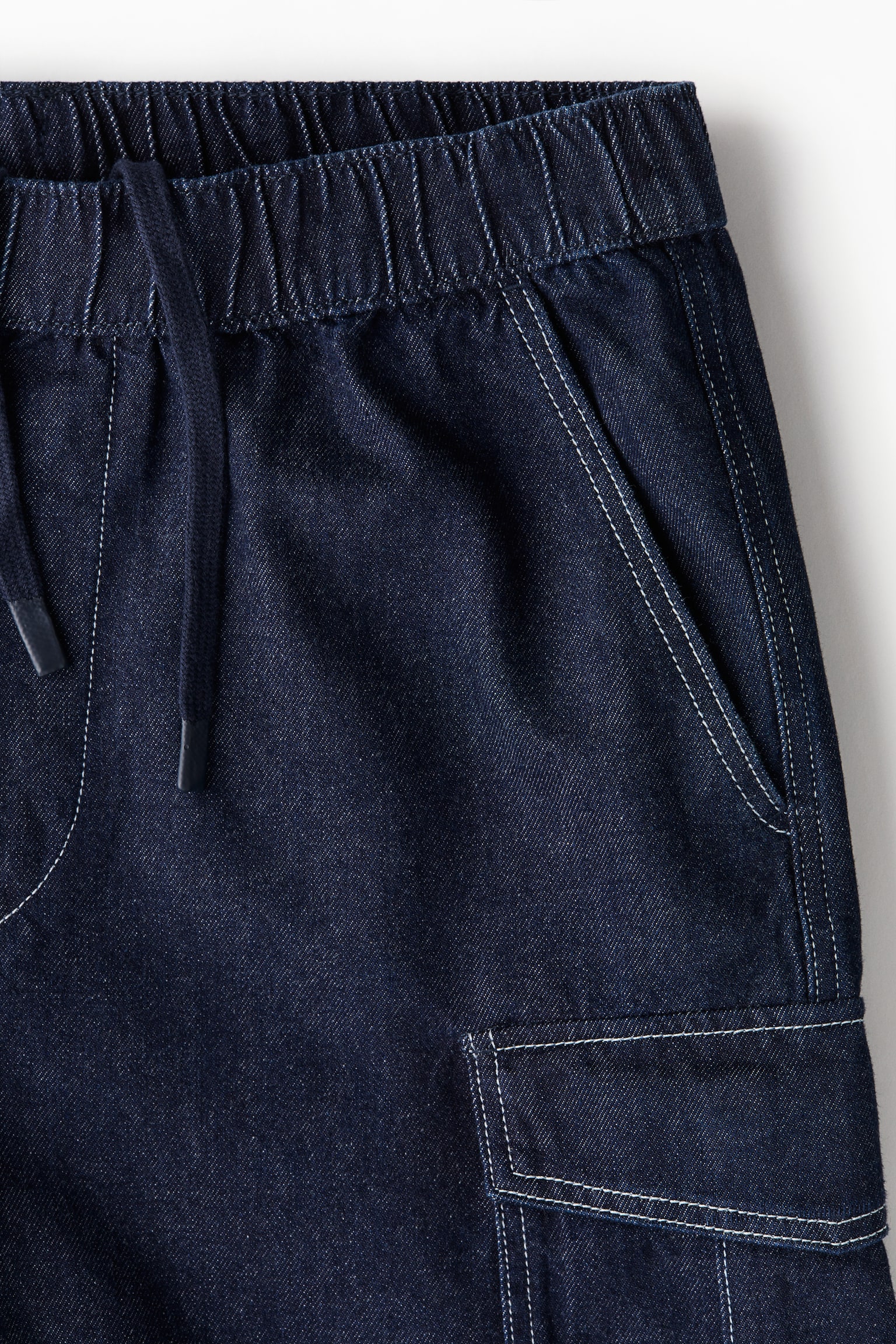 Loose Denim cargo shorts - Navy blue/Denim black/Light denim blue - 6