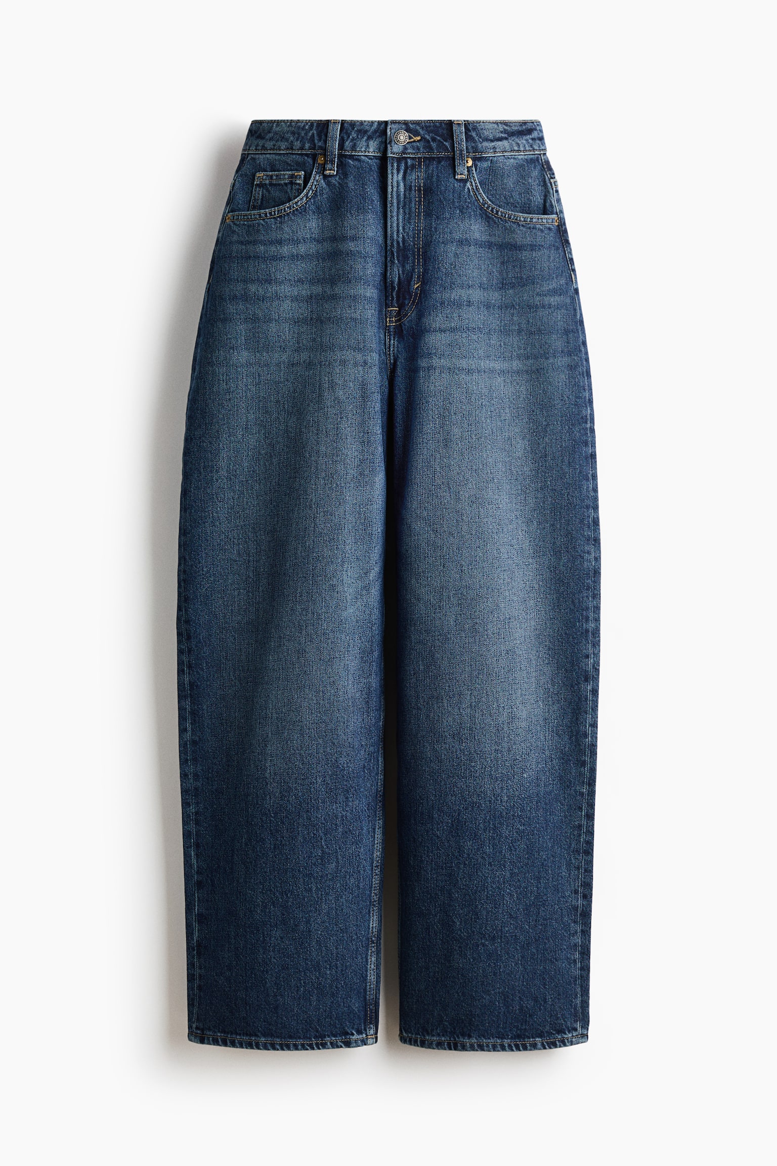 Curvy Fit Baggy High Waist Jeans - Dark denim blue/Light denim blue/White