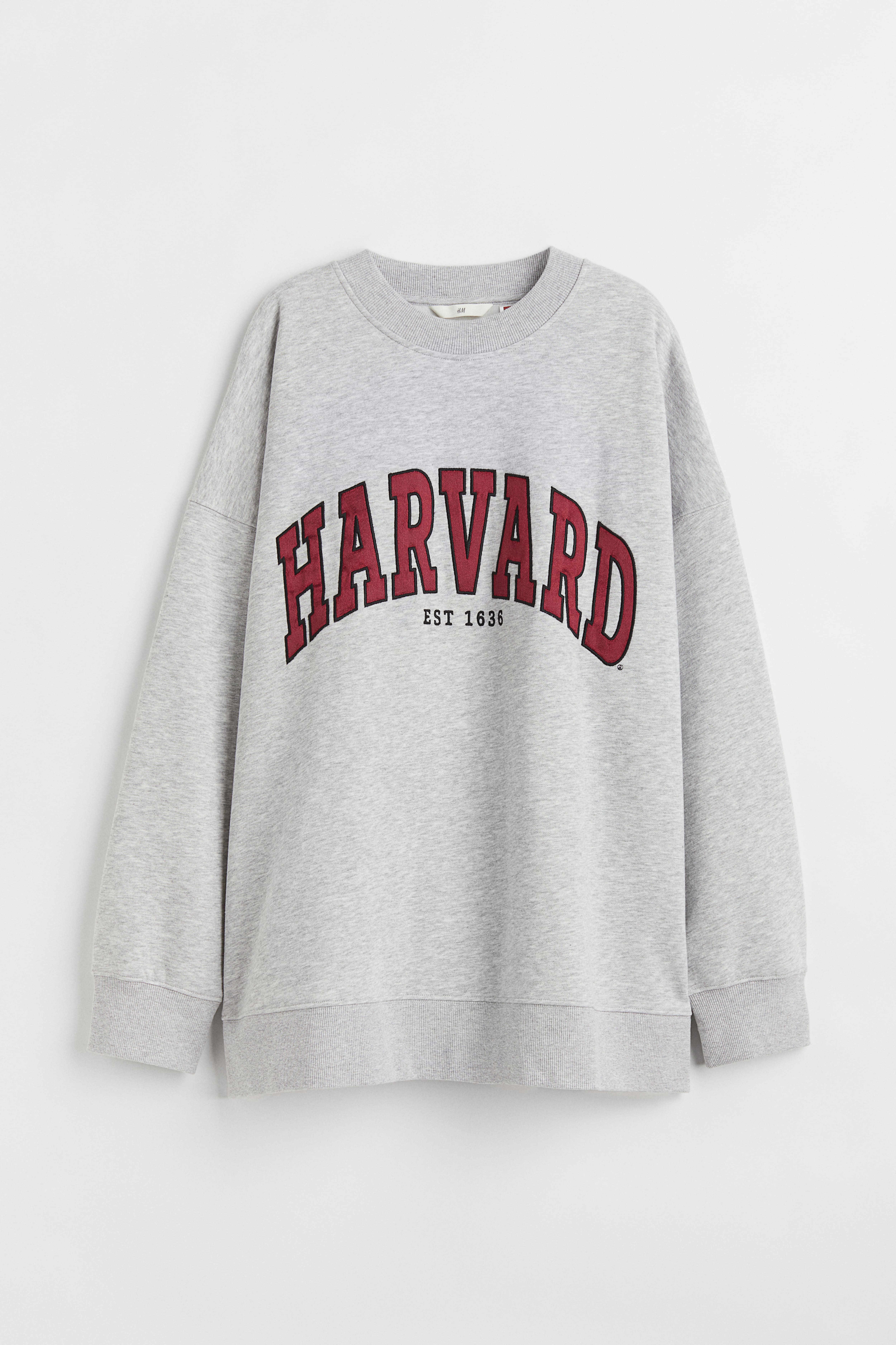 Printed Sweatshirt Light gray melange Harvard Ladies H M US