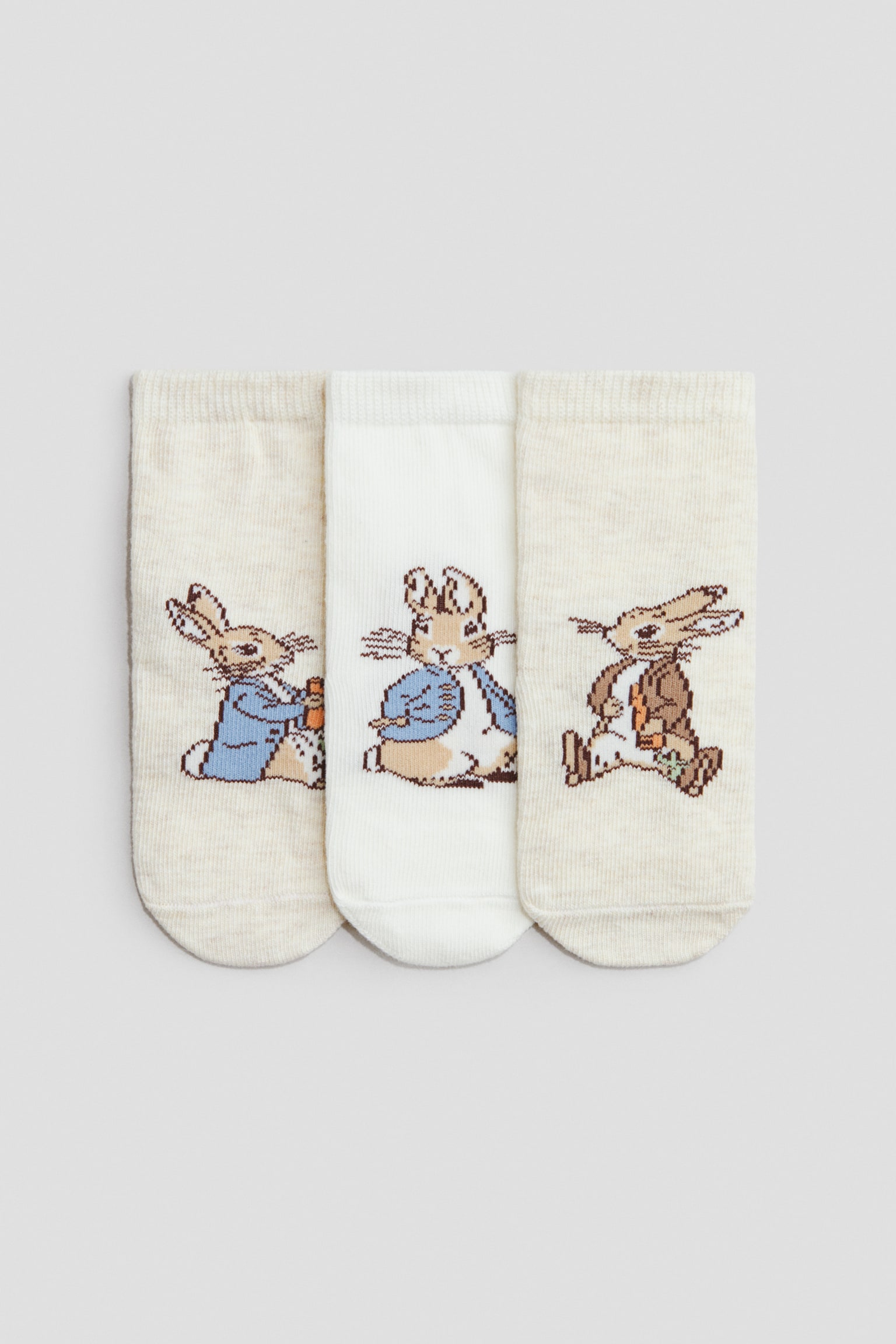 3-pack de calcetines con diseño - Beige/Peter Rabbit