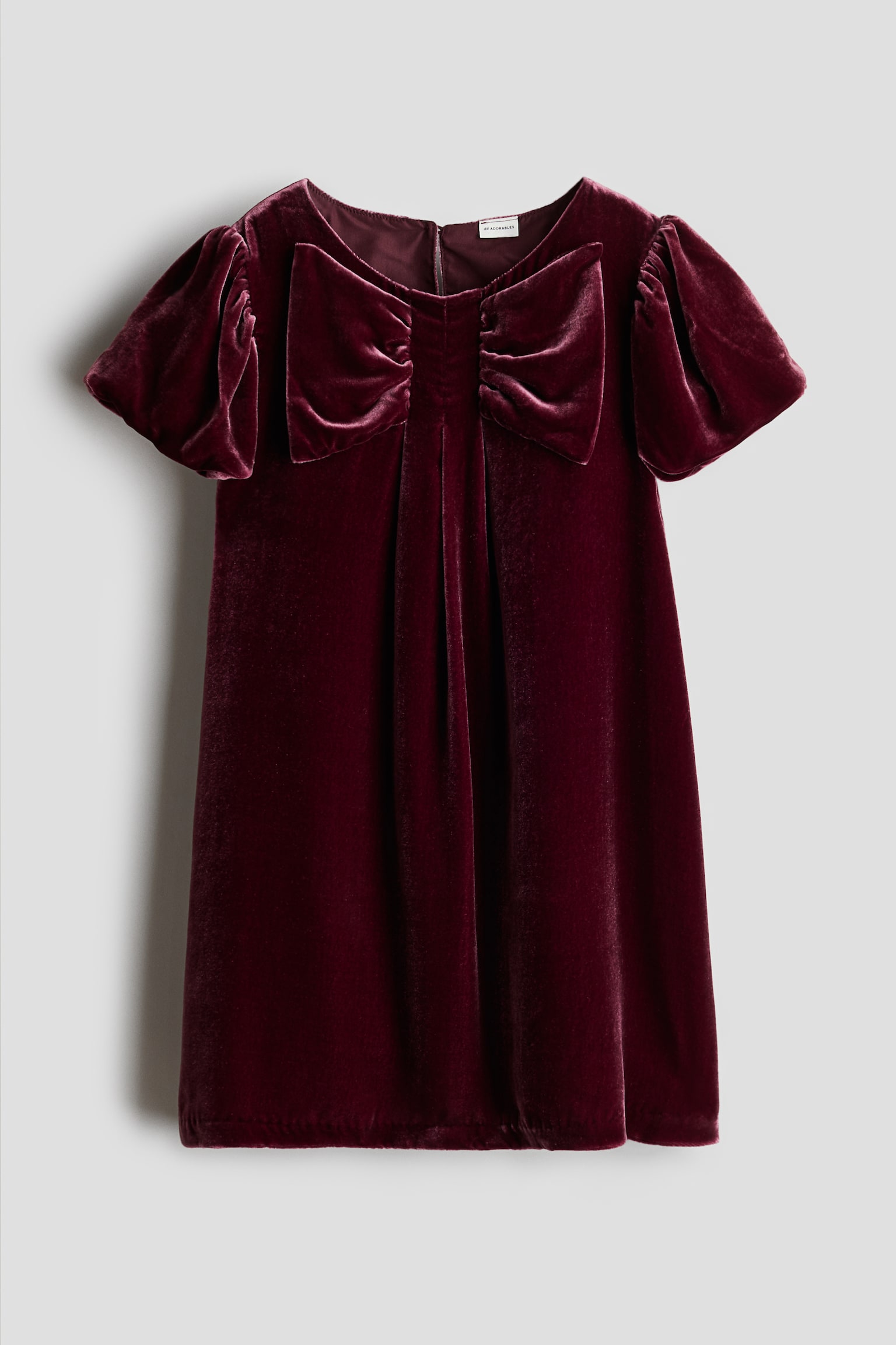 Silk-blend velvet dress - ダークレッド - 2