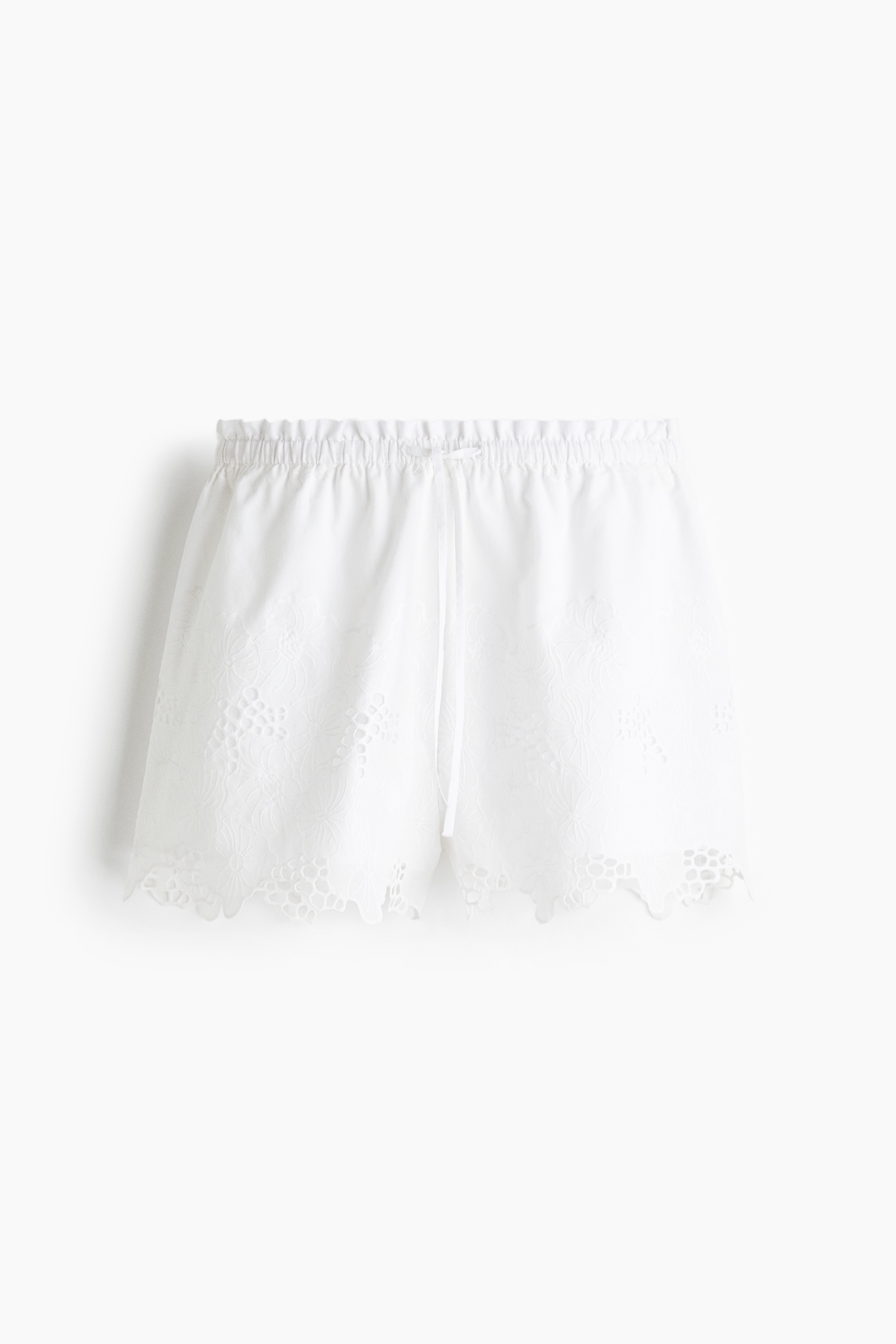 Broderie anglaise shorts - White