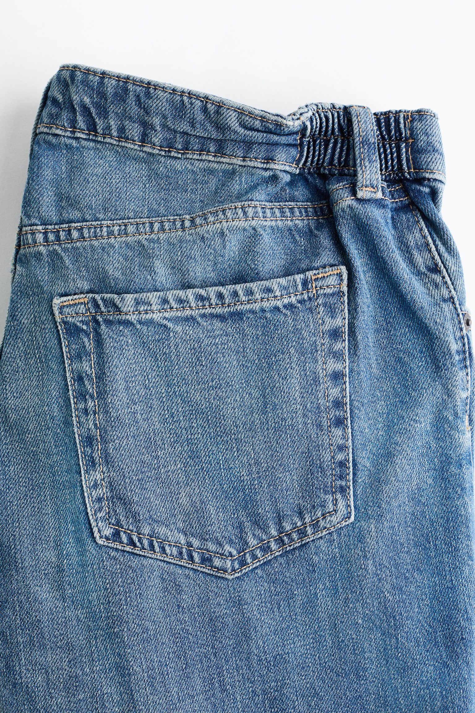 MAMA 寬鬆低腰牛仔褲 - 丹寧藍/深丹寧藍 - 3