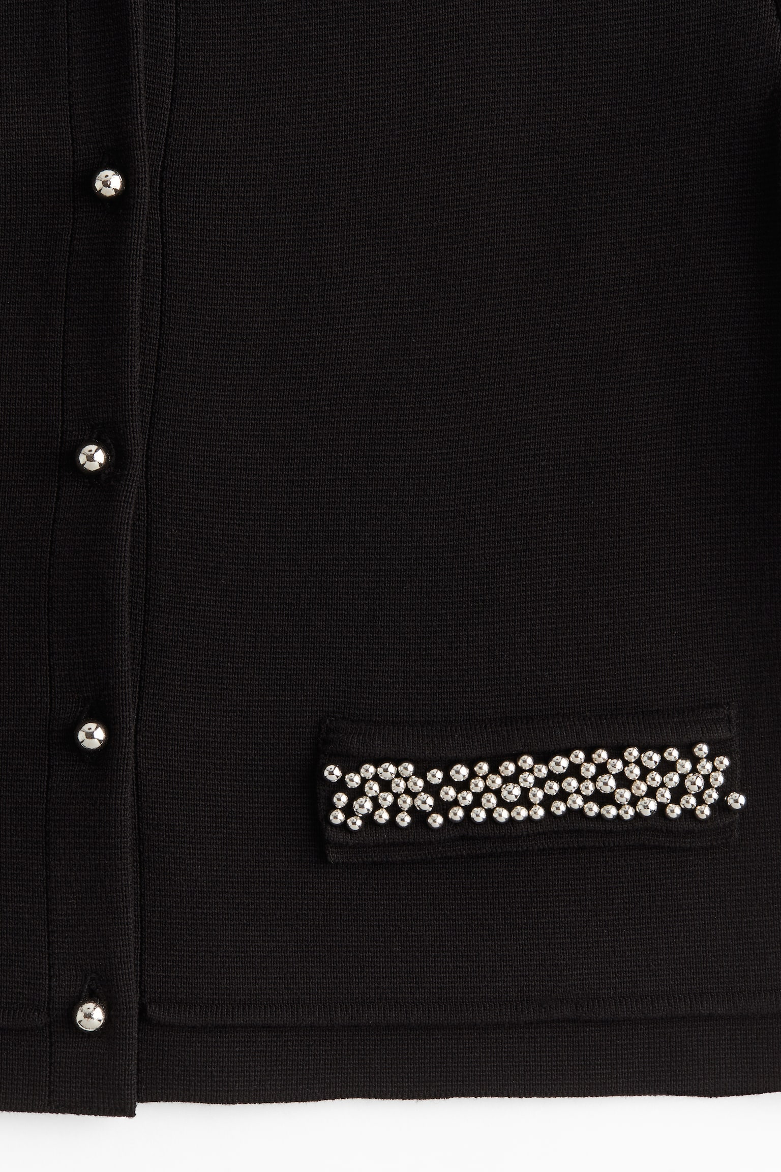 Bead-embellished cardigan - Black/White - 6