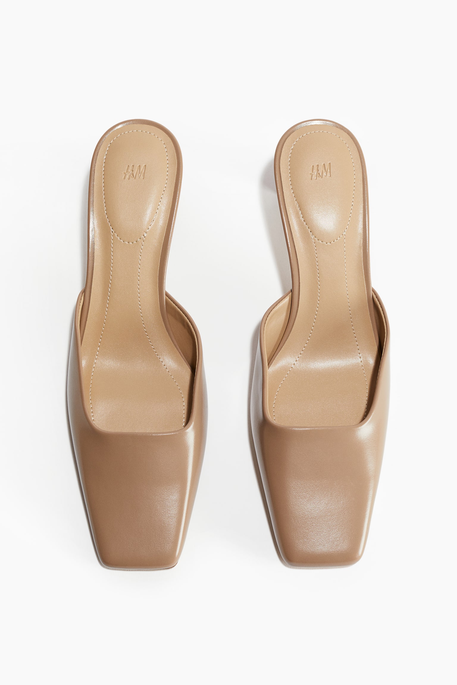 Square-toe mules - Beige/Gold-coloured/Black - 2