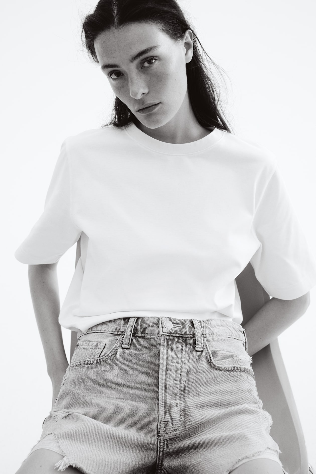 High-Waist Denim Shorts - image 5