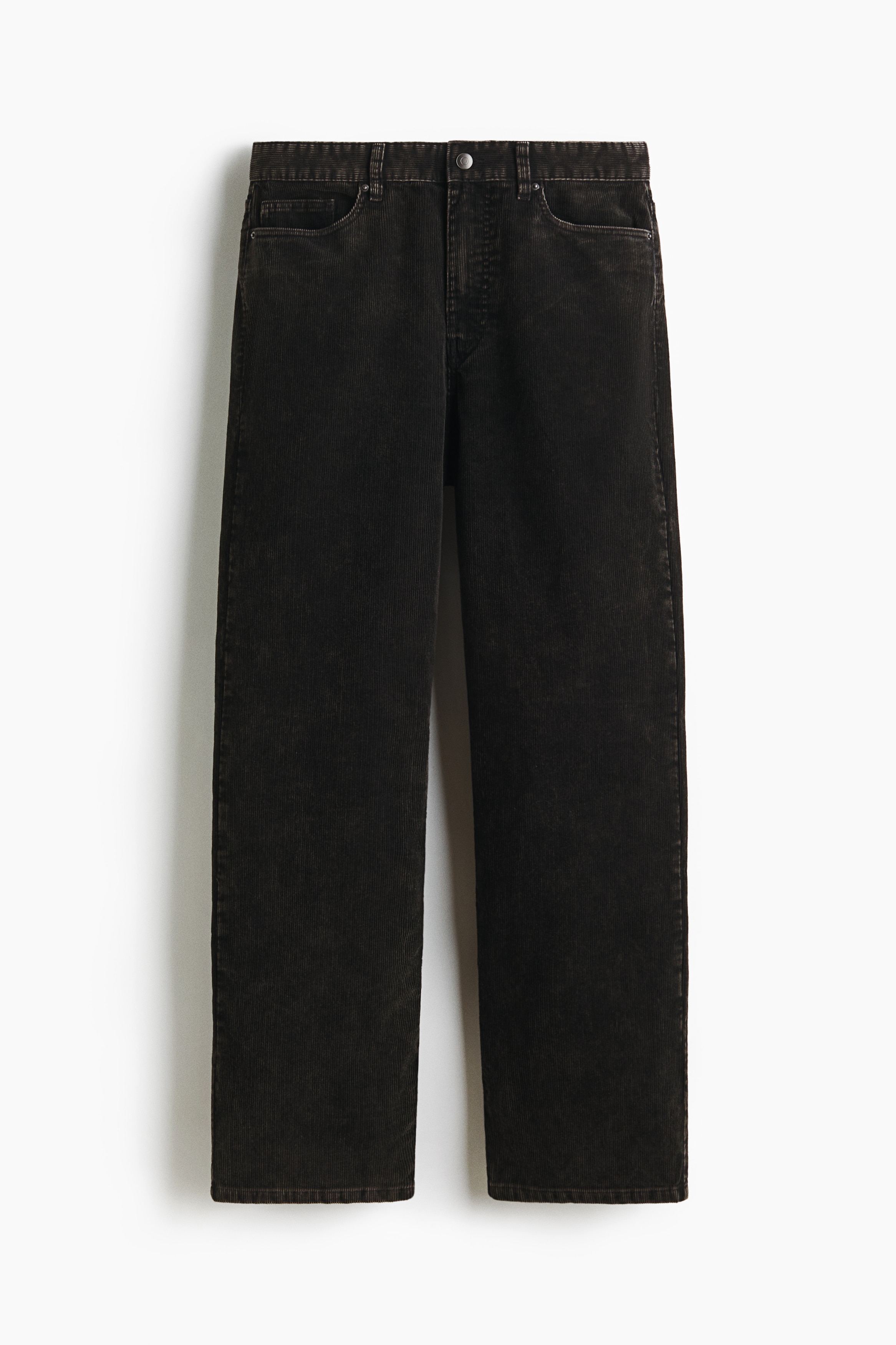 Pantalon Relaxed Fit en velours côtelé - Noir denim/Gris foncé