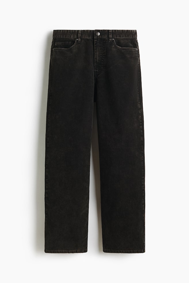 Pantalón de pana Relaxed Fit - Negro denim/Gris oscuro - 1