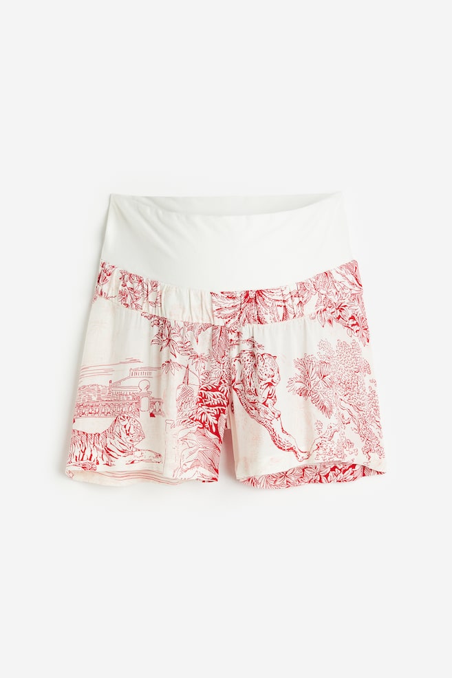 MAMA Shorts pull-on - Bianco/rosso fantasia/Blu acceso/righe/Crema/fiori/Verde kaki chiaro - 1
