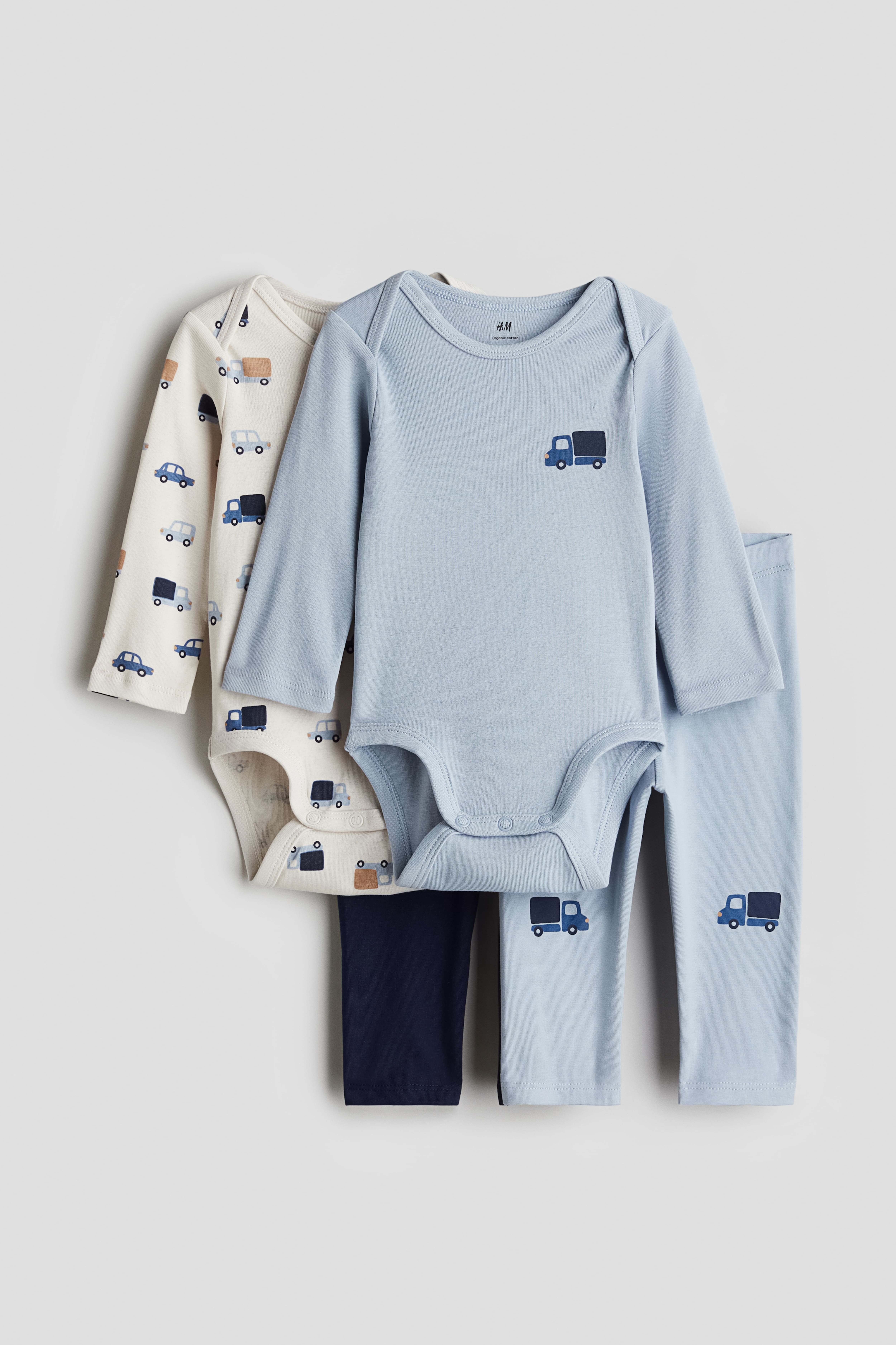 Baby Blue 4 Piece Cotton Jersey Set Size 3T 2 3Y H M