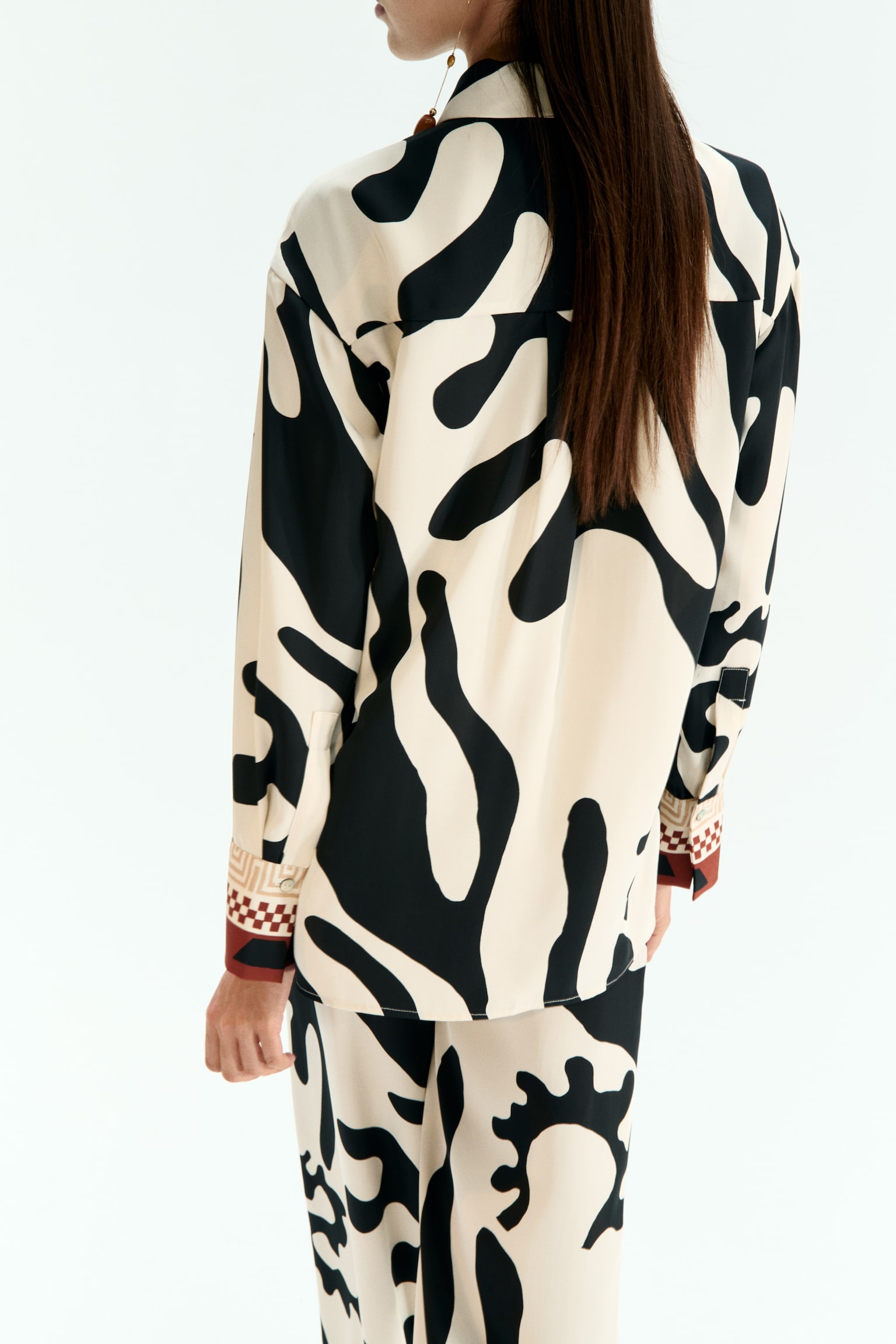 Printed twill shirt - Cream/Black patterned - 5