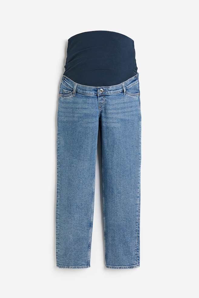 MAMA Straight Ankle Jeans - Bleu denim/Blanc/Bleu denim - 2
