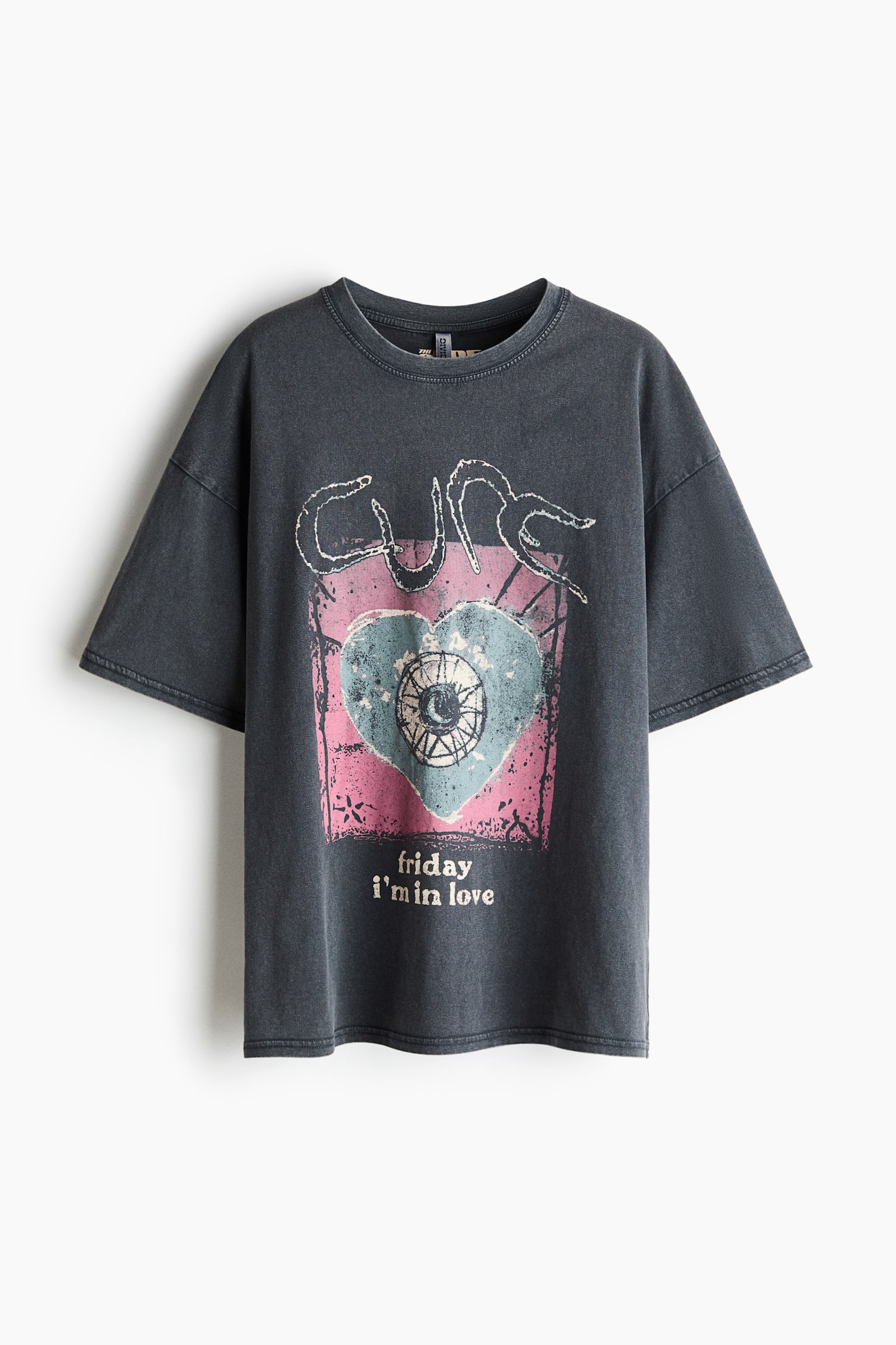 Camiseta oversize estampada - Gris oscuro/The Cure/Amarillo/Hotel Nuevo Mundo/Crema/Nice/Crema/The Rolling Stones/Crema/Condé Nast Traveller/Blanco/Condé Nast Glamour/Blanco/Condé Nast Traveller/Negro/Condé Nast Glamour/Gris oscuro/Pink Floyd/Beige claro/Sabrina Carpenter/Verde/The Smashing Pumpkins/Rojo frambuesa/Primal Scream - 1