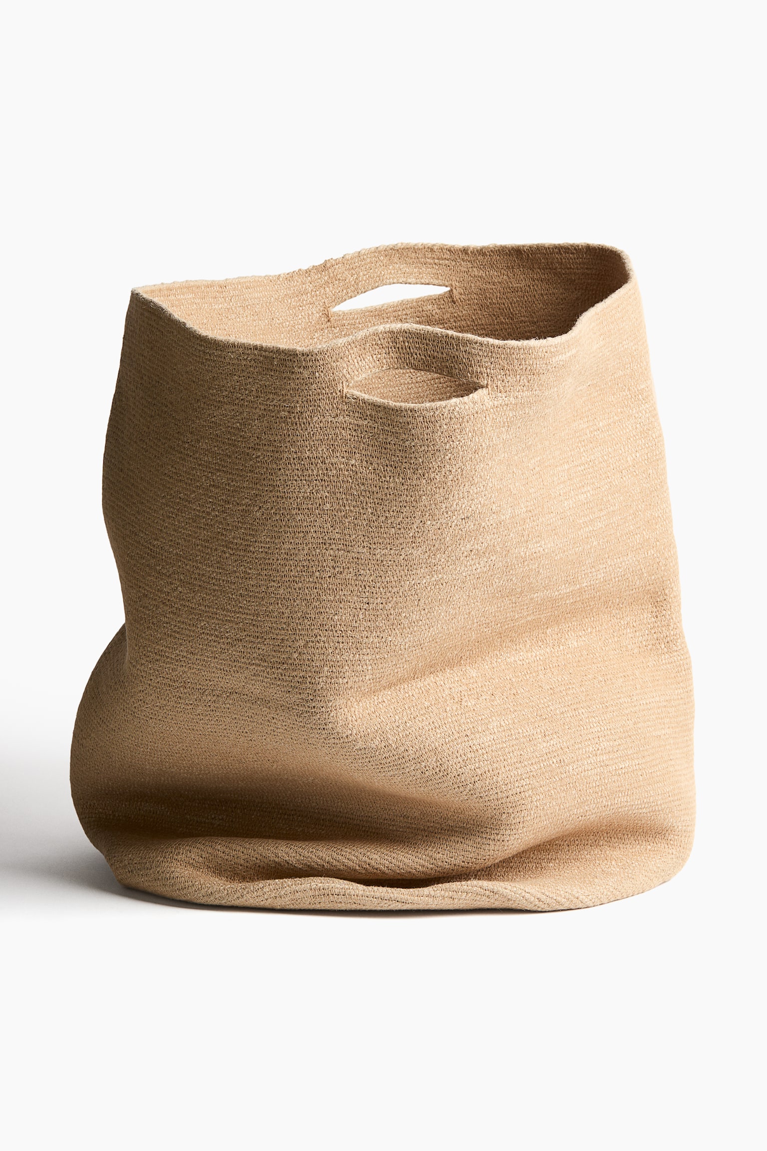 Duży jutowy kosz do przechowywania - Beżowy