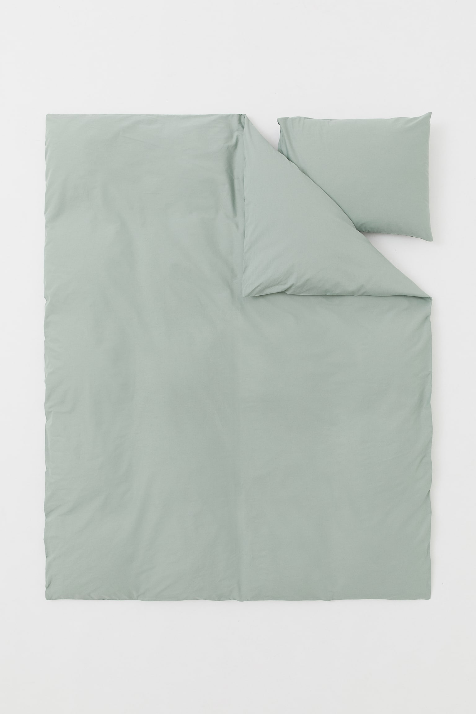 Cotton single duvet cover set - Sage green/Dark brown/Greige/Dark green/Light beige/White/Pigeon blue - 3