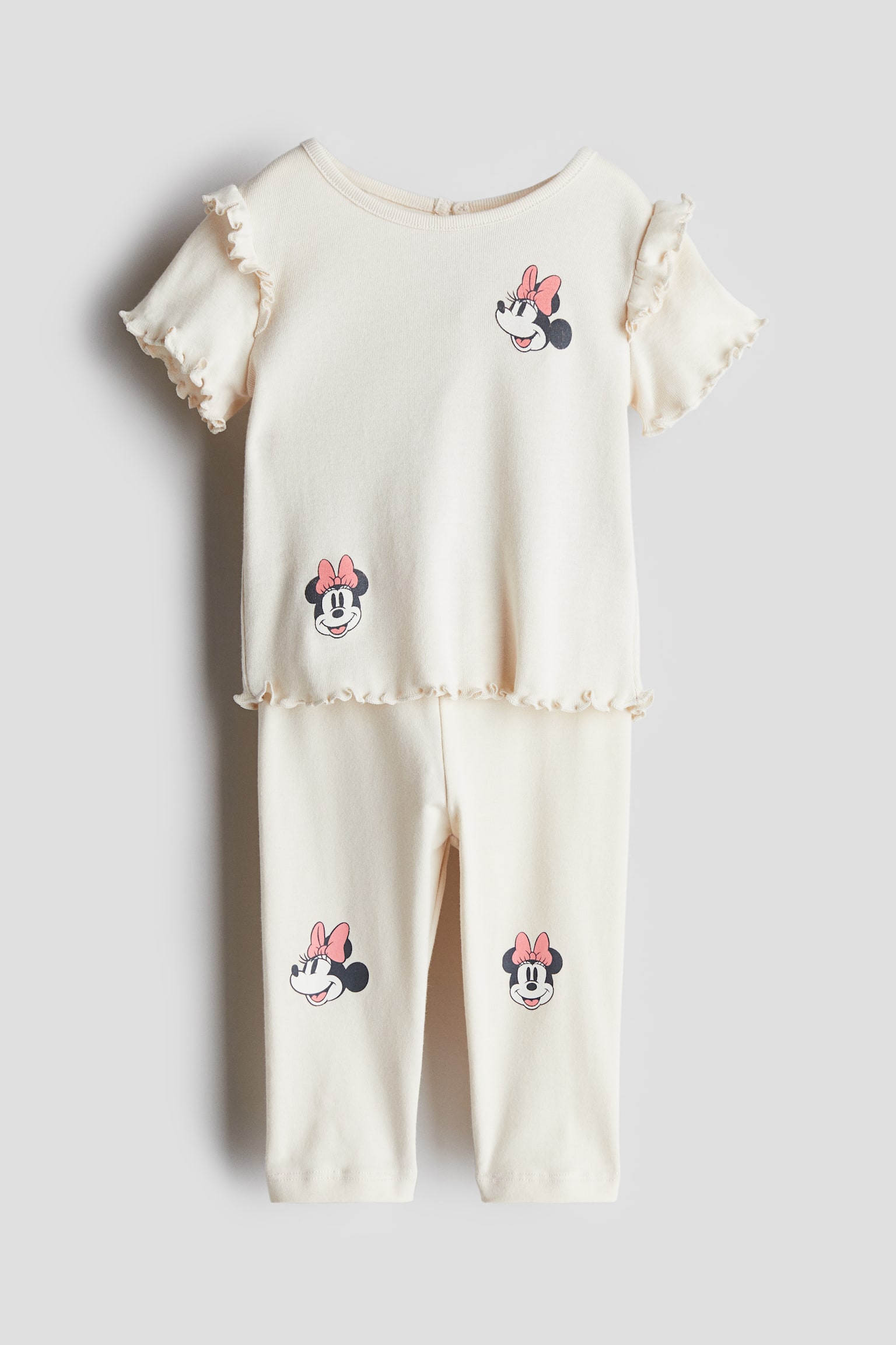 Conjunto de 2 piezas en algodón - Blanco/Minnie Mouse - 1