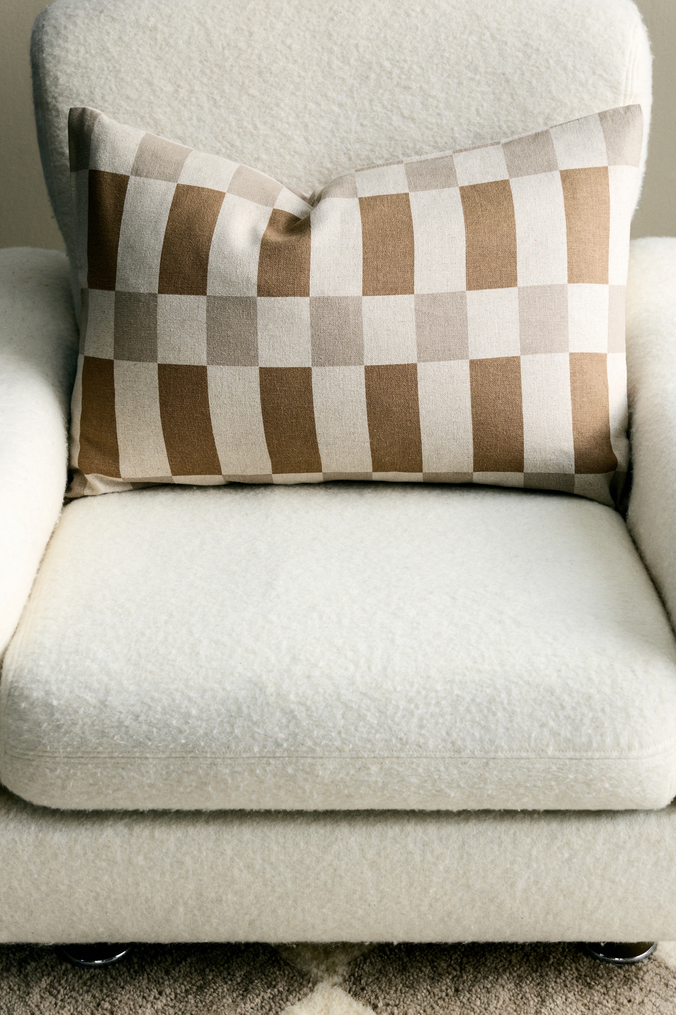 Linen-Blend Cushion Cover - Beige/brown/Light beige/khaki green