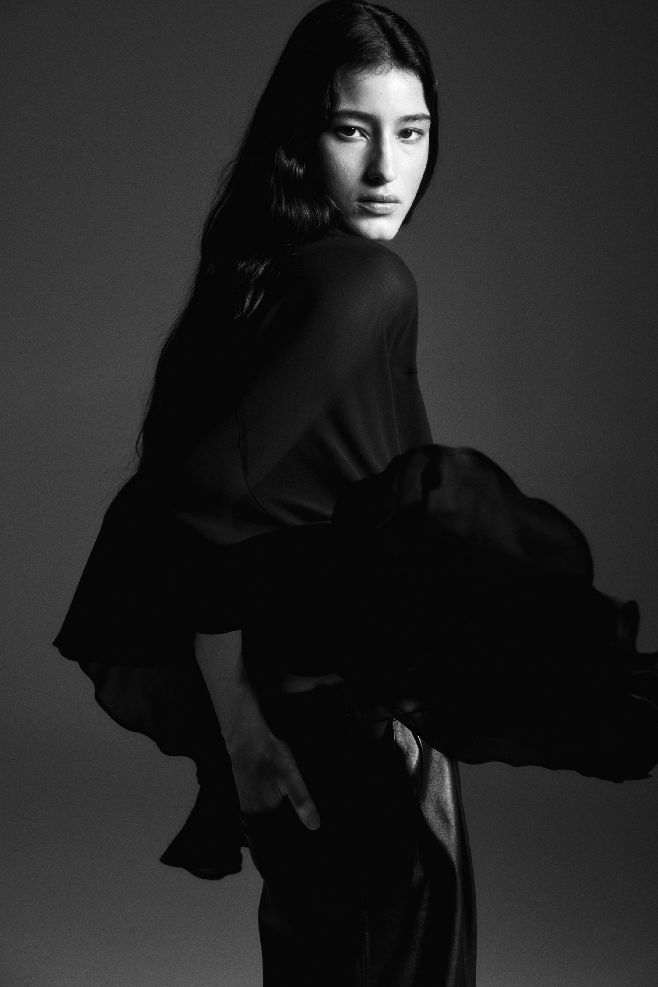 View larger image: Flounced Blouse - Black - Ladies | H&M US 3