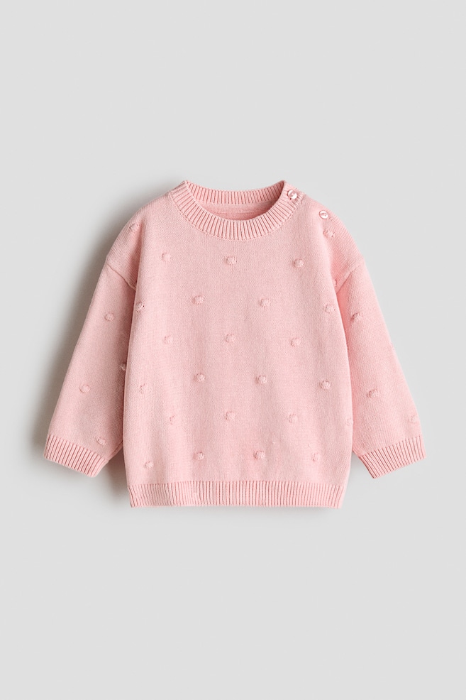 Jacquard-Knit Sweater - Light pink/Pink/hearts/Turquoise/White/cherries/Light pink/cat - 1