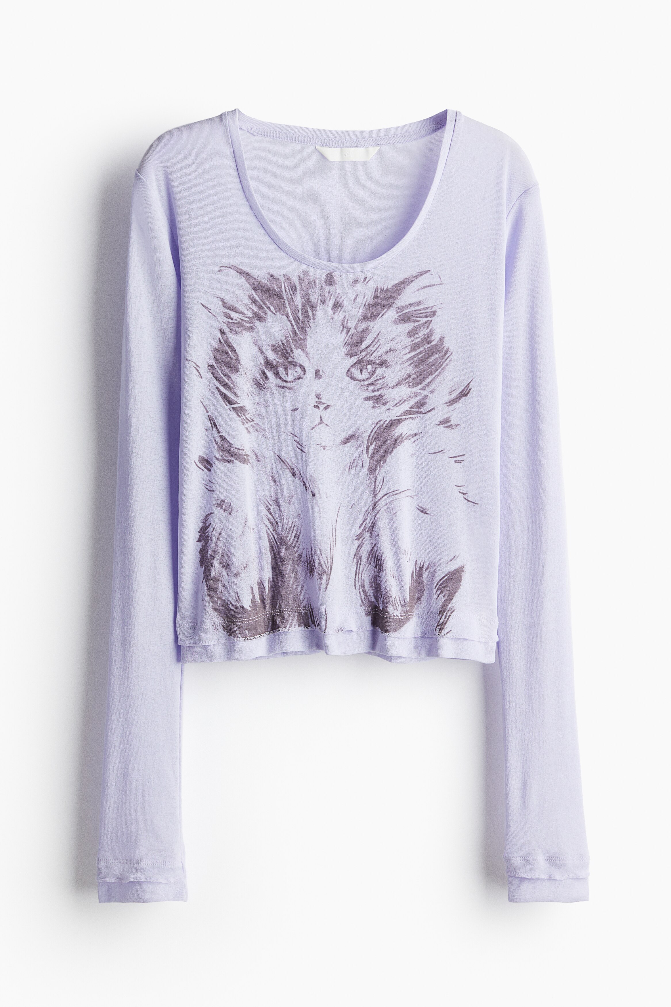プリントトップス - ライラック／キャット - レディース | H&M JP