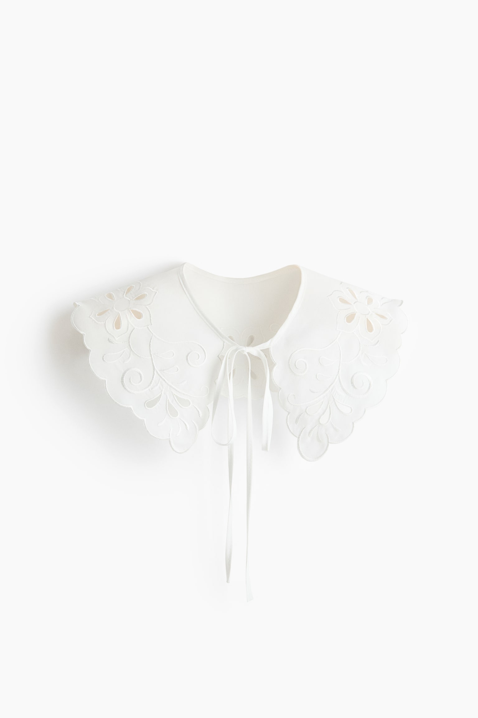 Kragen mit Broderie Anglaise - Weiß