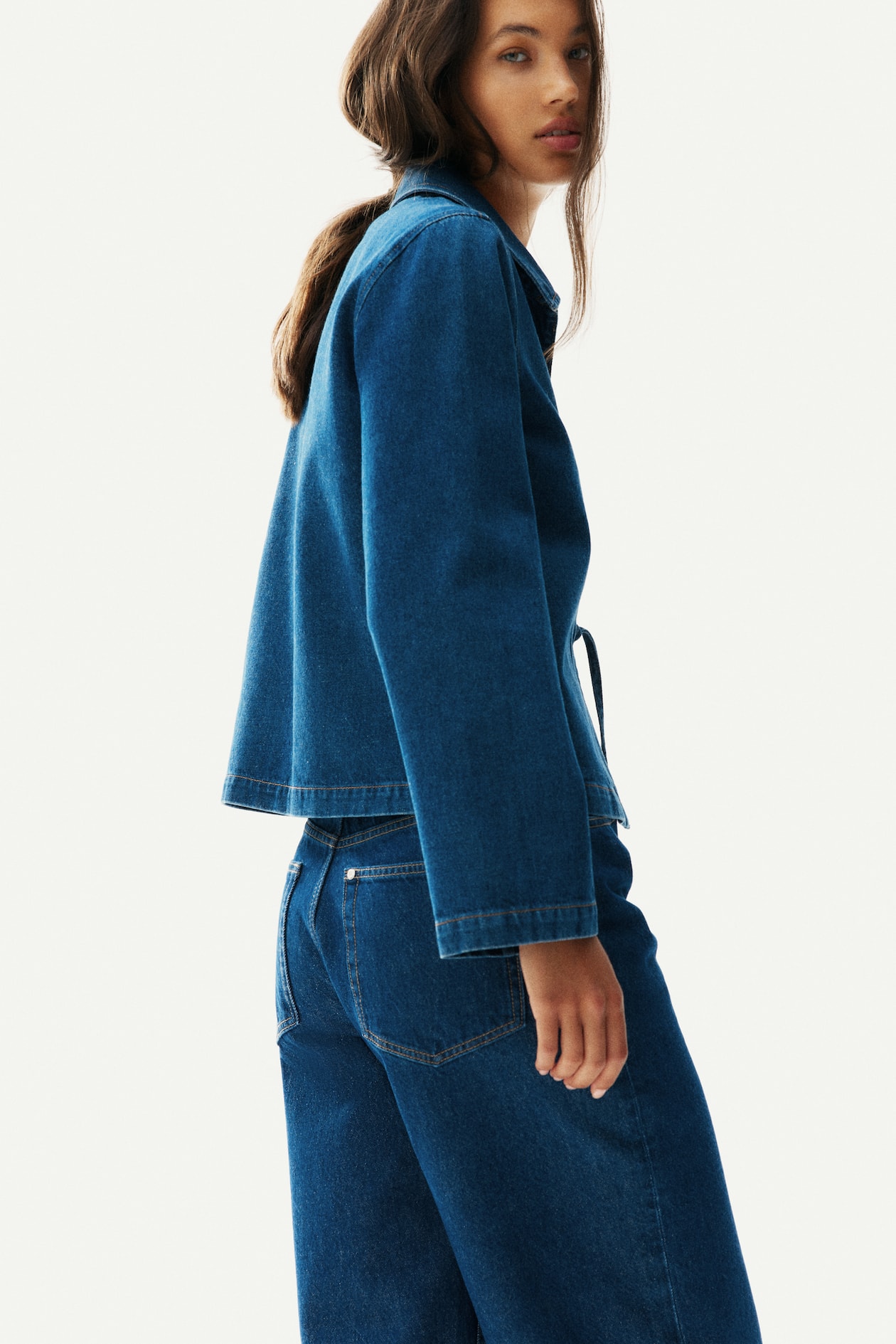 Tie-Front Denim Jacket - image 2