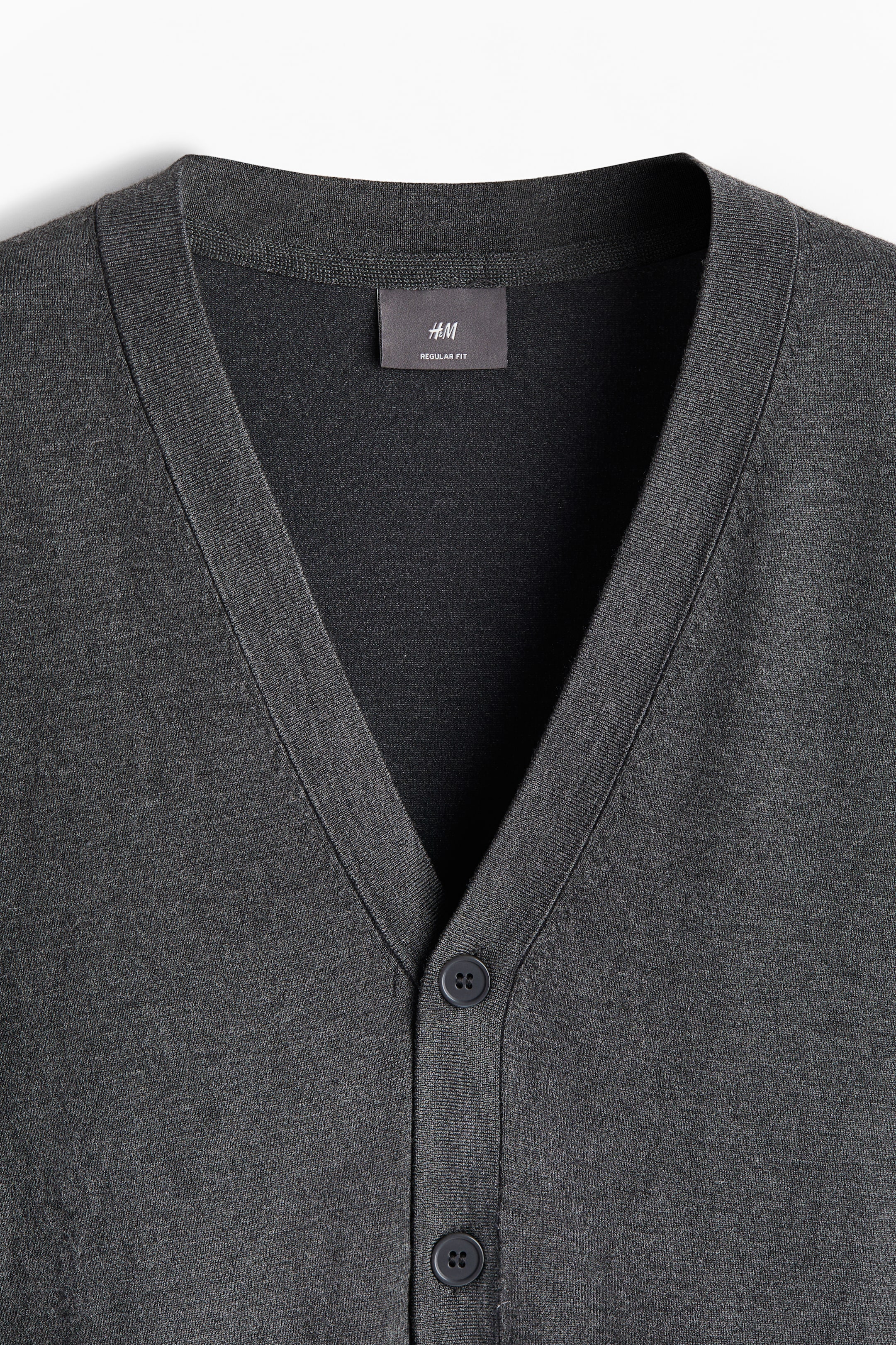 Regular Fit Fine-knit cardigan - Dark grey - Men | H&M GB 6