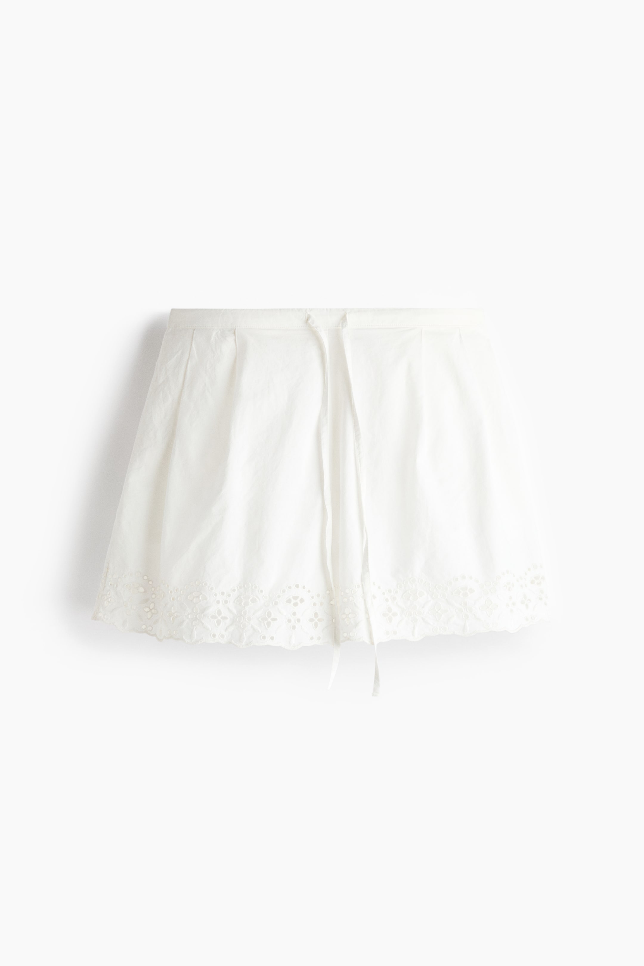 Grotere afbeelding bekijken: Katoenen short met broderie anglaise - Wit - DAMES | H&M BE 1