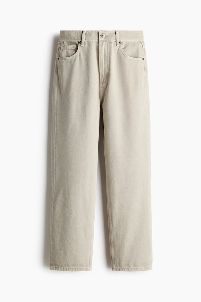 Mom Regular-Waist Ankle Jeans - Light taupe/Dark denim blue - 1