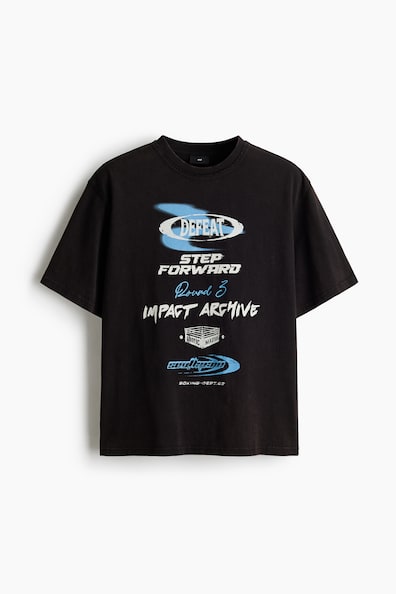 ルーズフィット プリントボクシーTシャツ