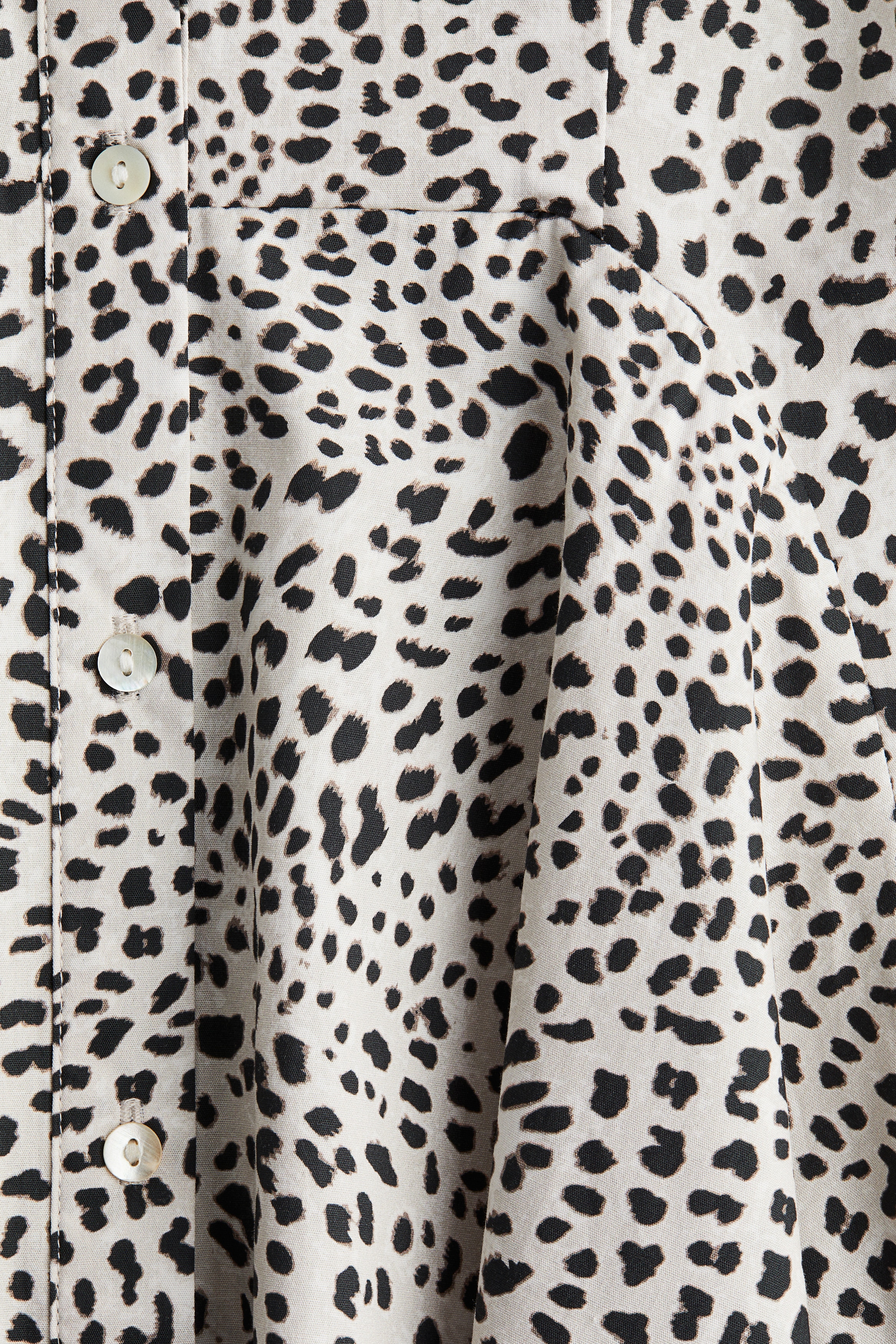 Women's White/patterned Button-Front Cotton Dress | H&M US
