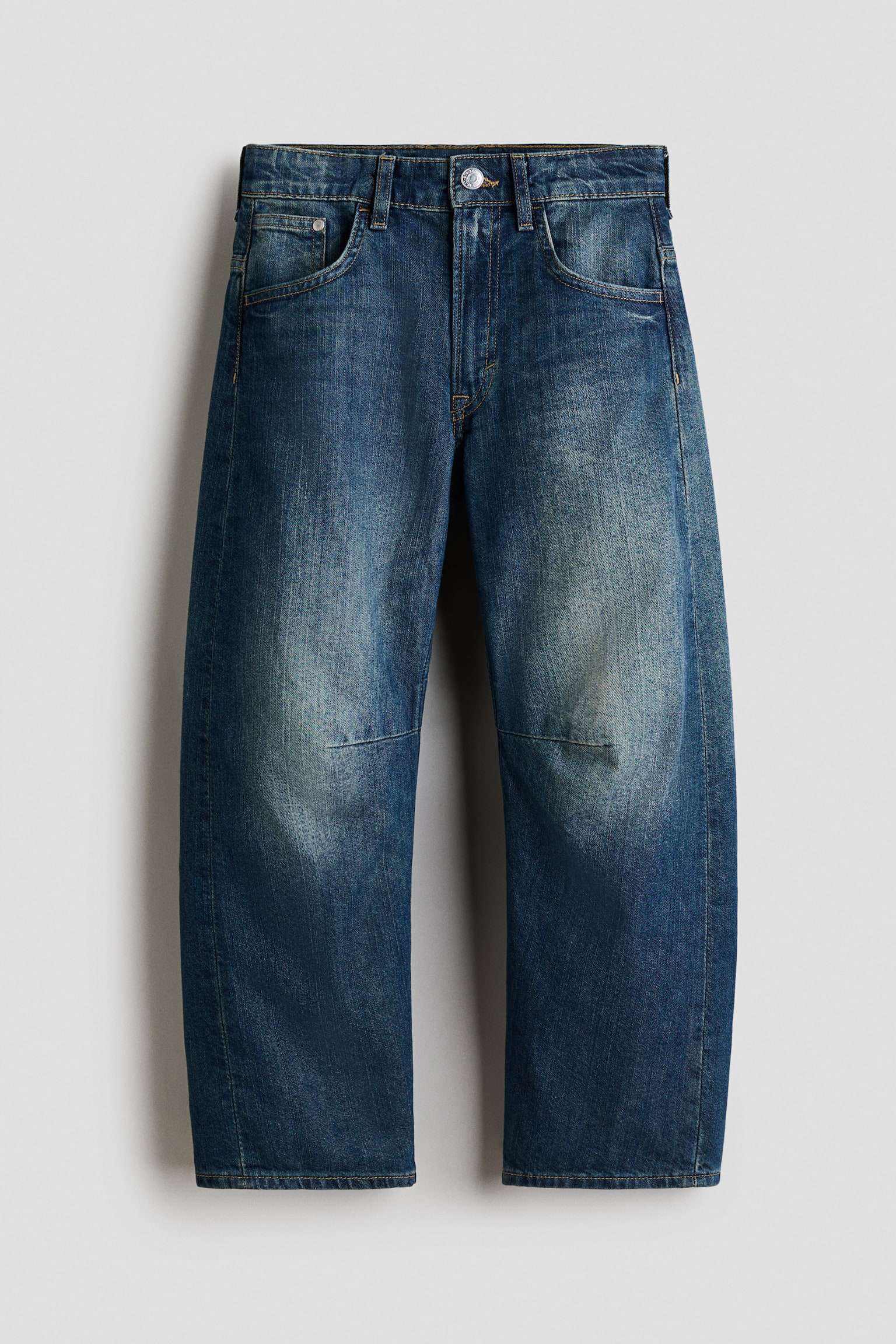 Loose Fit Barrel Jeans - Denimblau/Ausgewaschenes Denimschwarz/Helles Denimblau