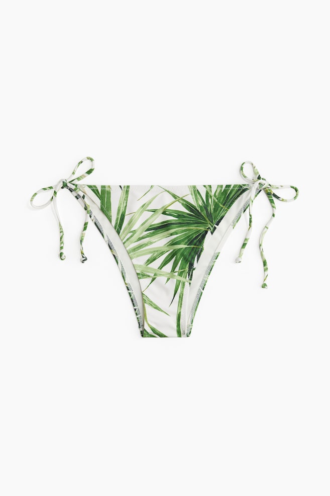 Tie tanga bikini bottoms - White/Green patterned/Black/White patterned/Black/Black/White - 1
