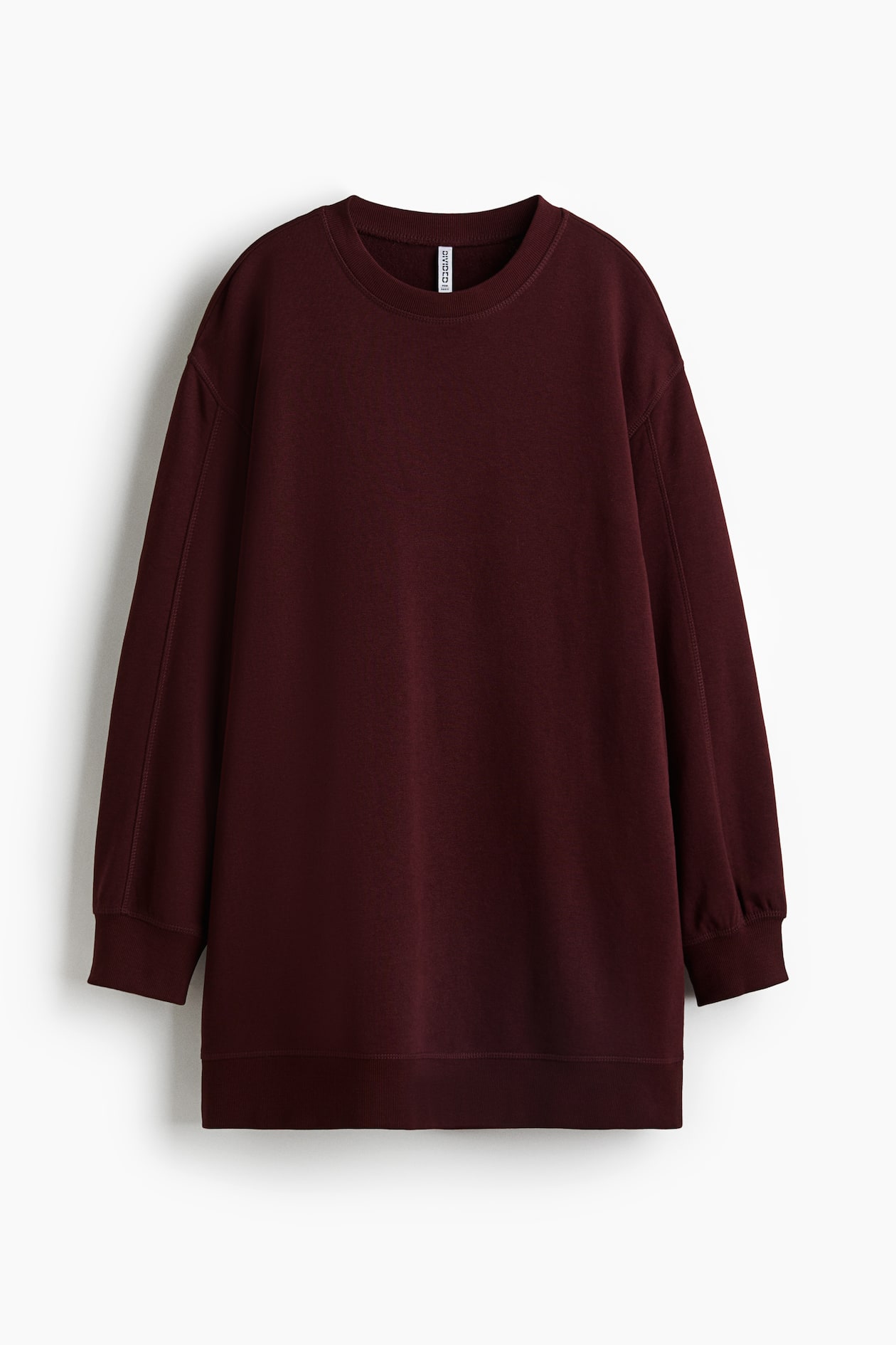 h&m burgundy dress Women's Wine Dark Red V-Neck Long Sleeve Size 4 (runs small) shaped opening at front Women's Burgundy Flared-Skirt Mini Dress
