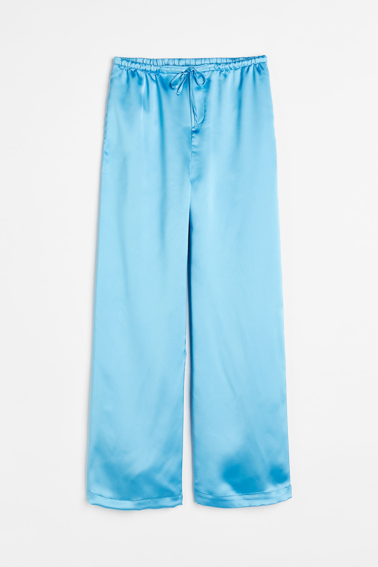 Pull-on satin trousers - Blue/Black/Light pink/Tie-dye - 1