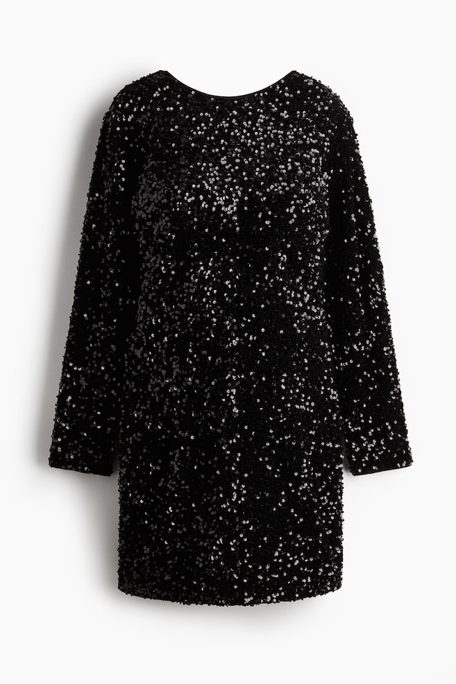 MAMA Sequined dress - Black/Burgundy - 1