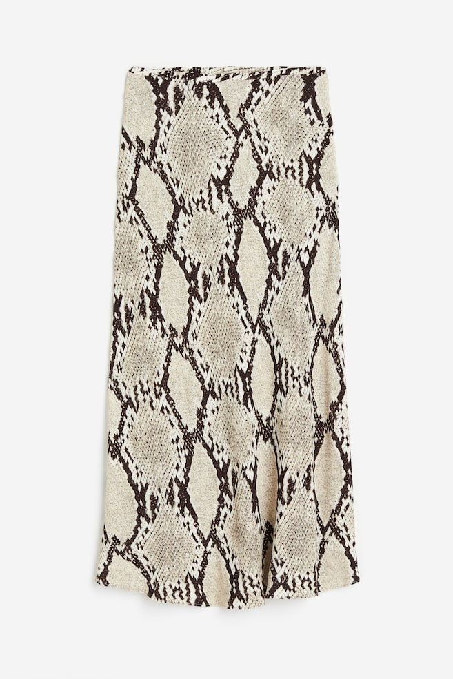 Patterned crêpe skirt - Beige/Snakeskin-patterned/Light beige/Leopard print - 2