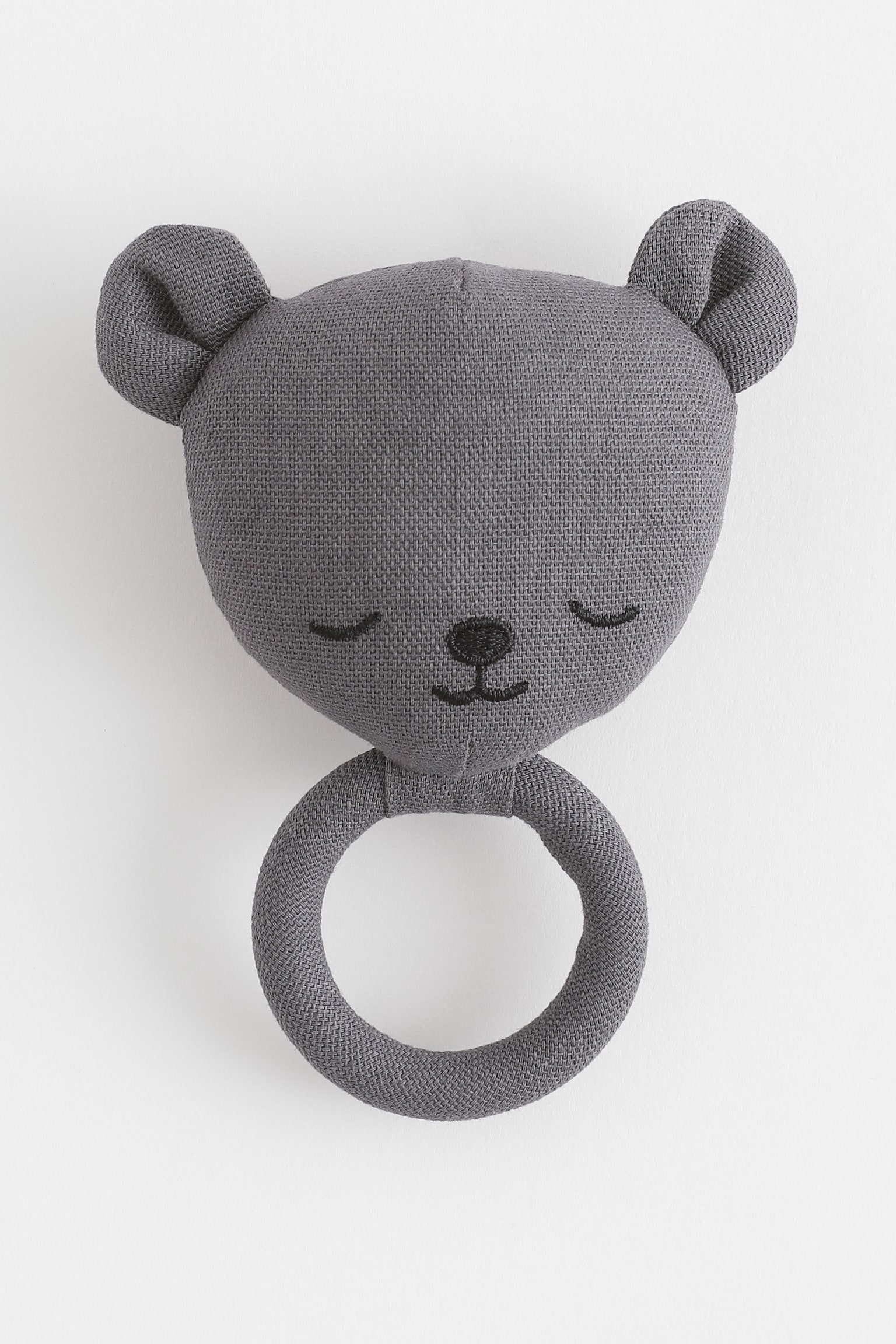 Canvas rattle - Dark grey/Bear - 1