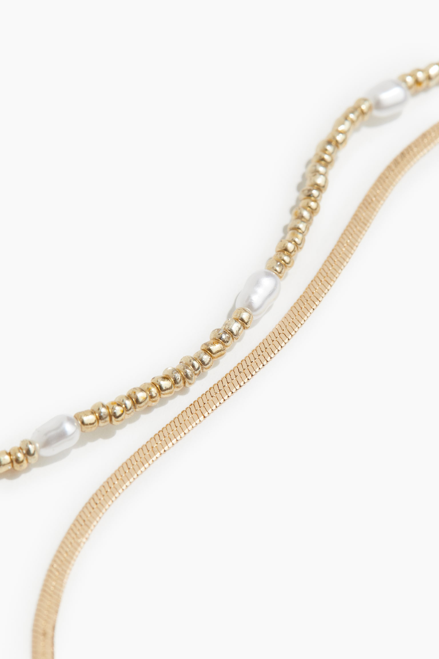 2-pack anklets - Gold-coloured/White - 2