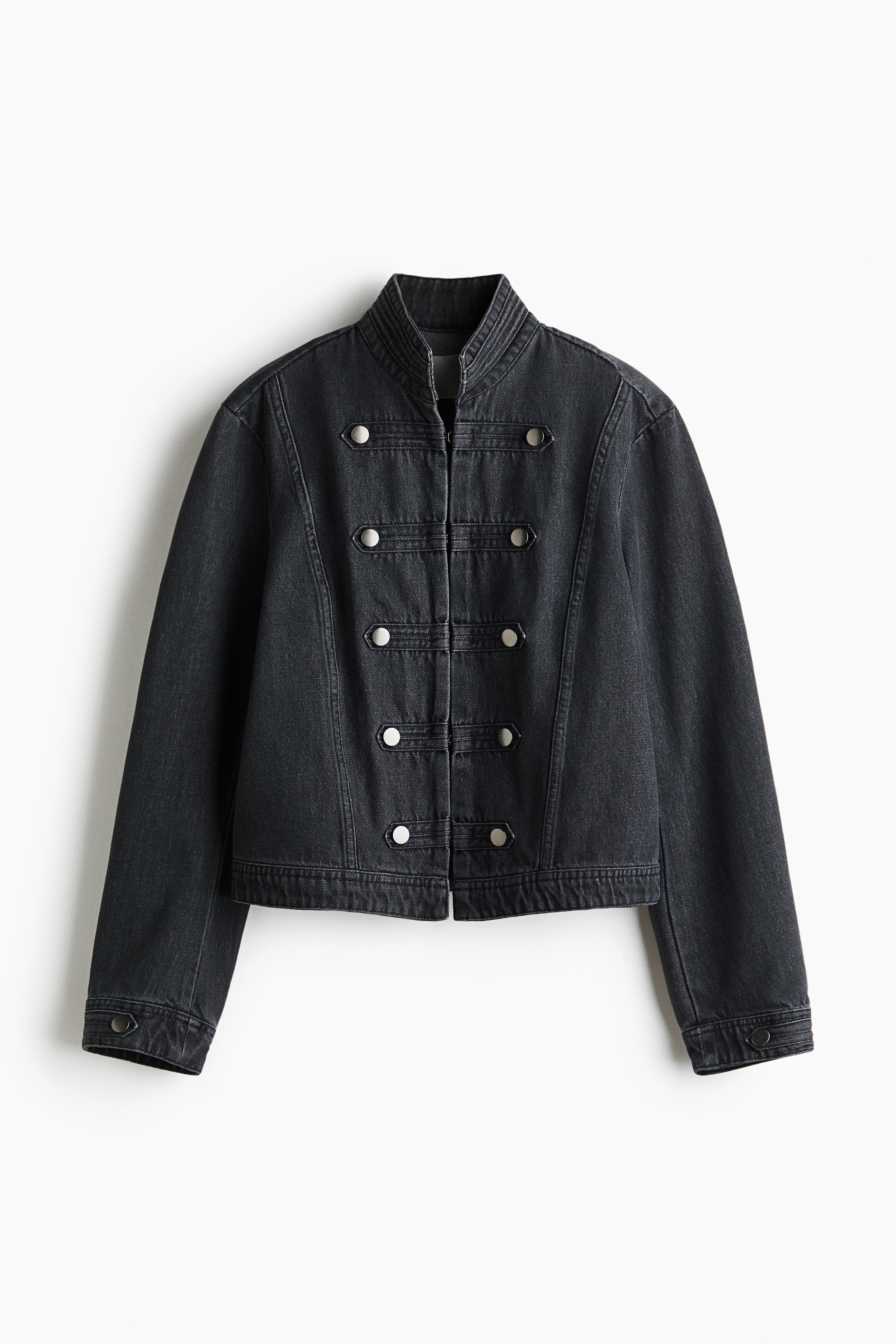 Studded Denim Jacket - Dark denim gray