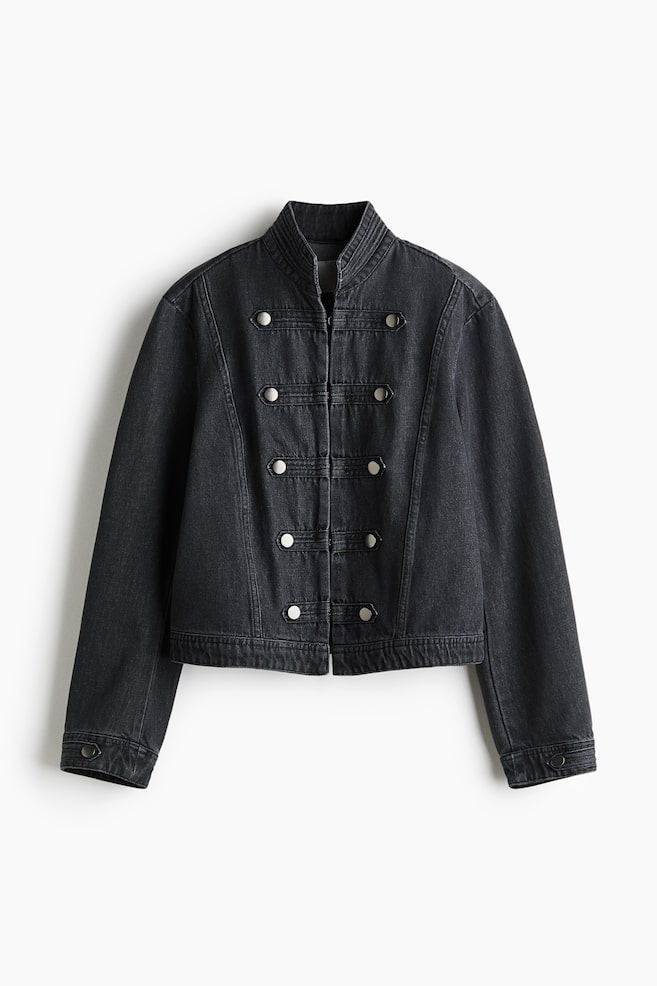 Studded Denim Jacket - Dark denim gray - 1