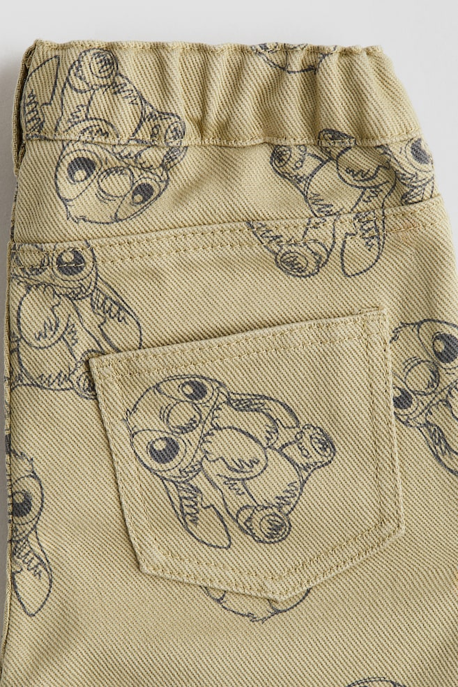 Printed Twill Pants-Beige/Lilo & Stitch - 4