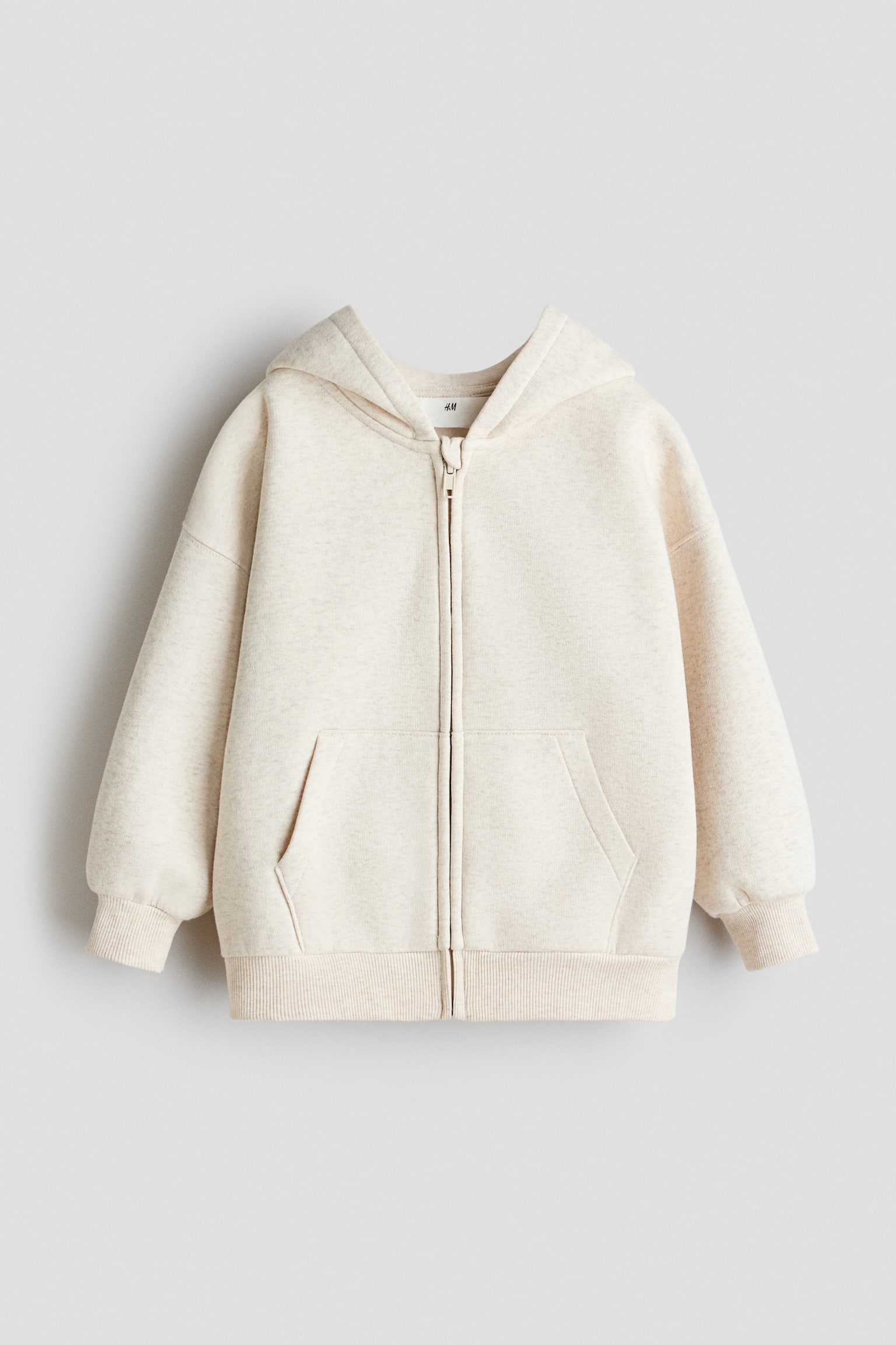 Oversized zip-through hoodie - Light beige marl/Light purple/Light pink/Bubblegum pink