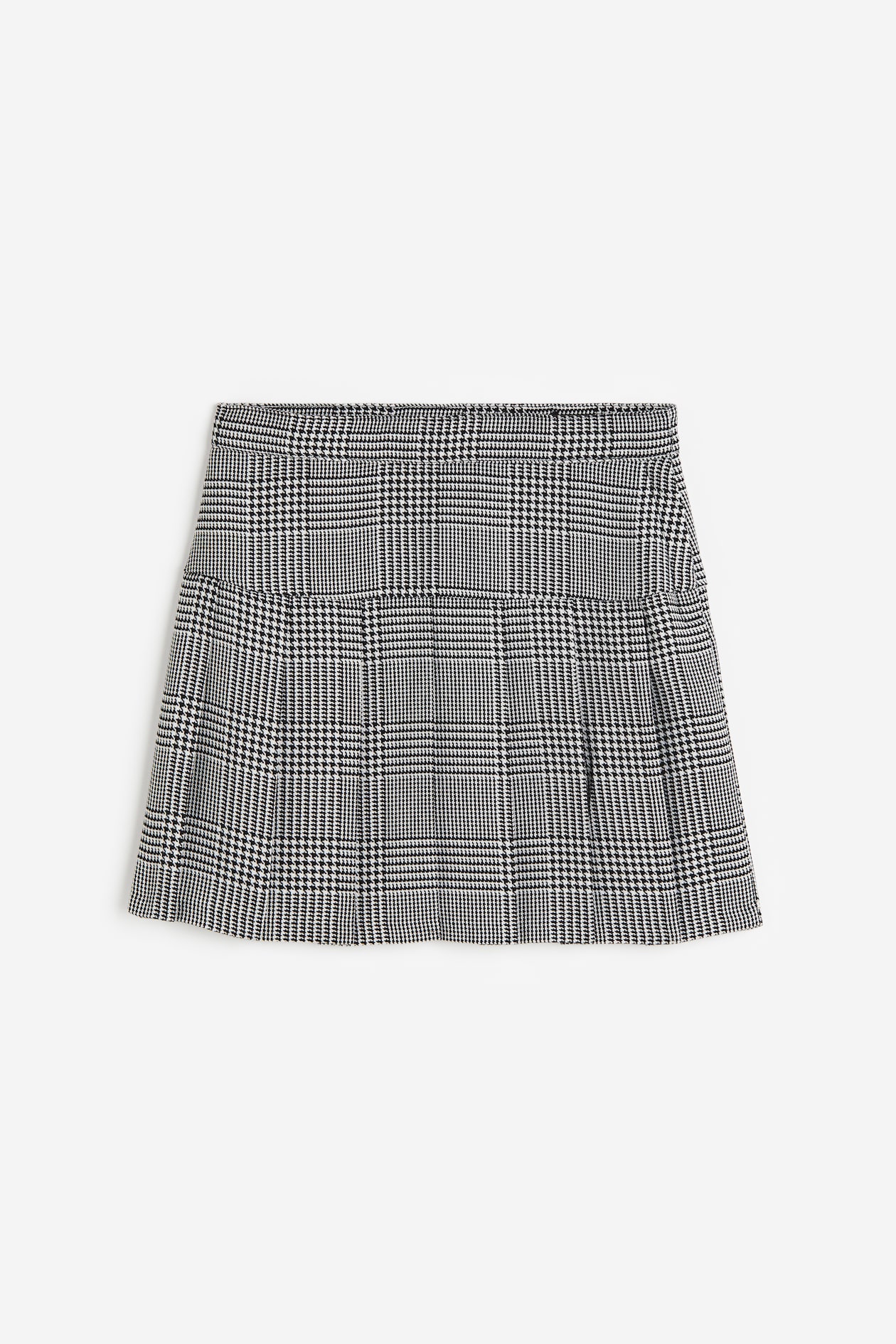 Pleated Skirt - Regular waist - Short - Black/houndstooth-patterned ...