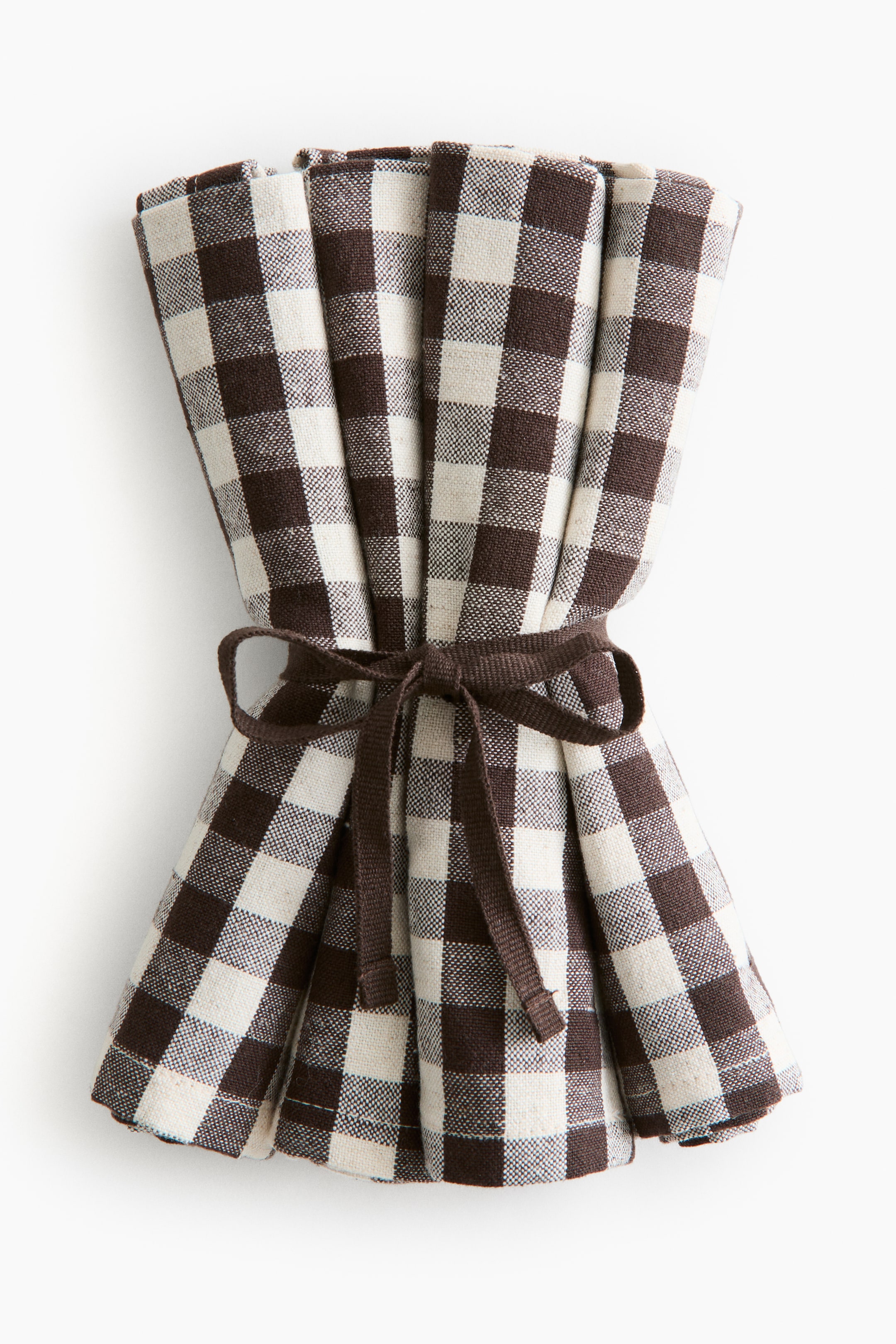 Ver imagen más grande: Pack de 4 servilletas de algodón - Marrón oscuro/Cuadros vichy - HOME | H&M ES 2