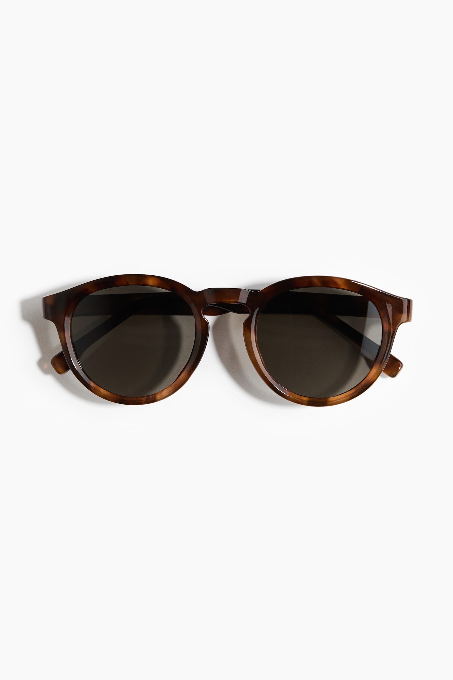 Runde polarisierte Sonnenbrille - Braun/Schildpattmuster