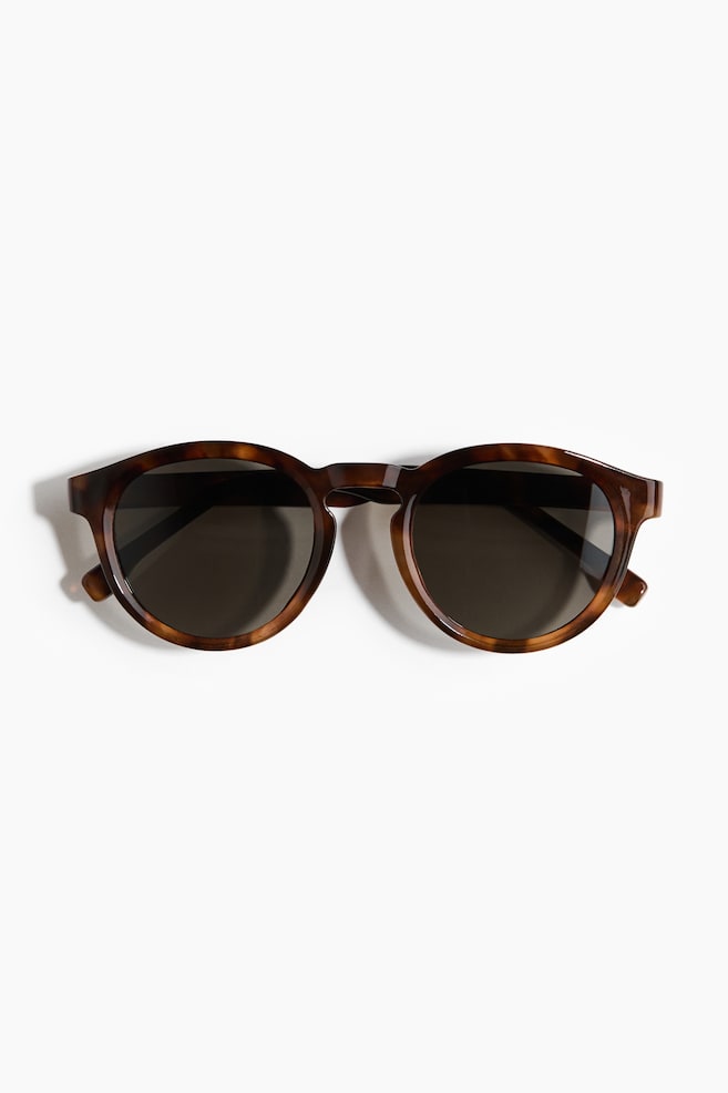 Round polarised sunglasses - Brown/Tortoiseshell pattern - 1