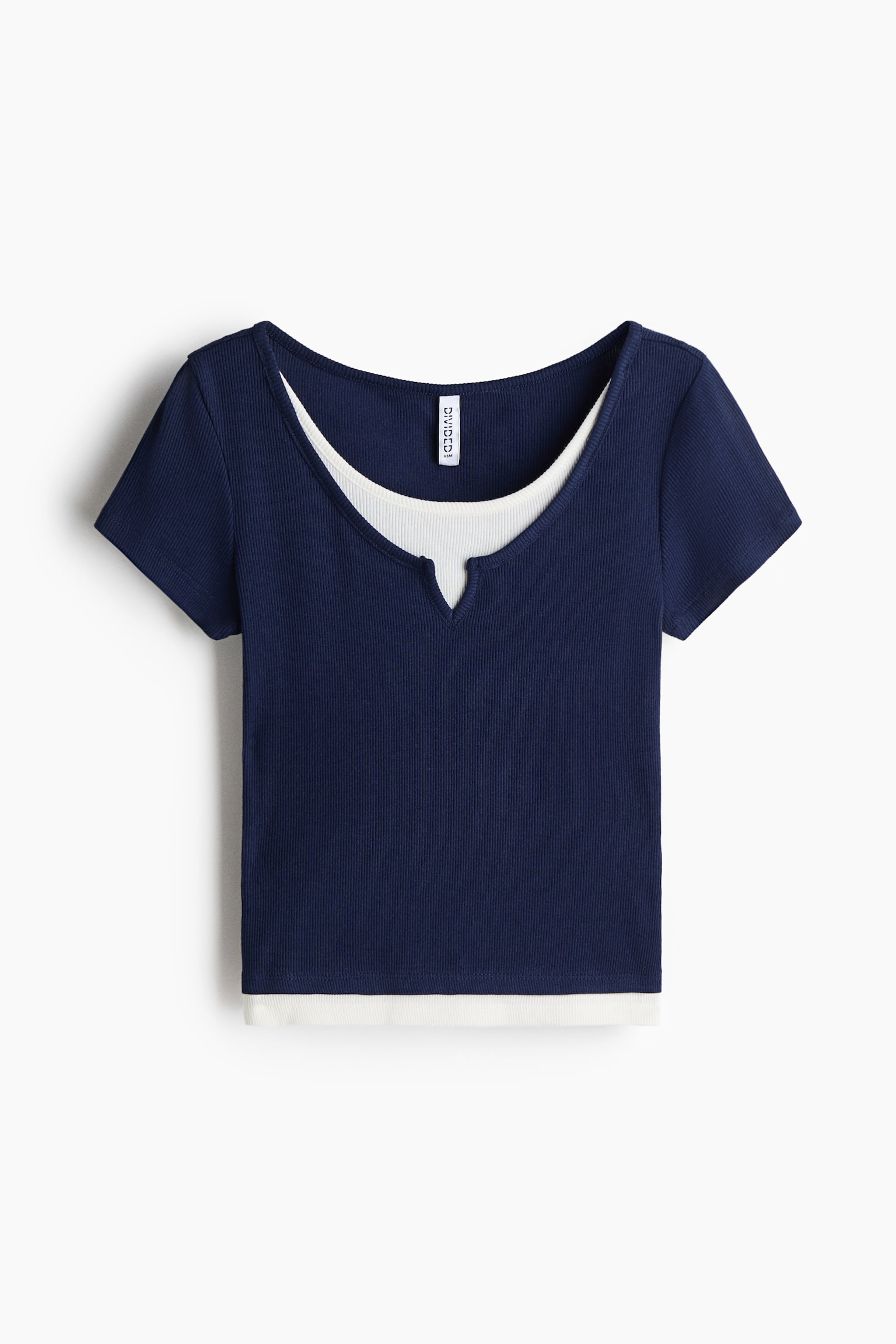 Layered top - Navy blue/White/Dark brown/Light blue/Black/Light pink