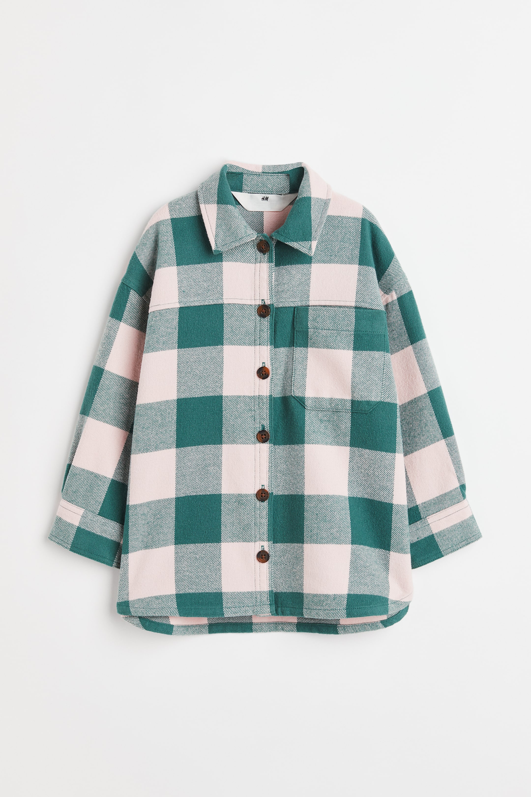 Xem ảnh lớn hơn: Áo sơ mi khoác nhẹ - Kẻ ca rô ngọc lam/hồng - Kids | H&M VN 1